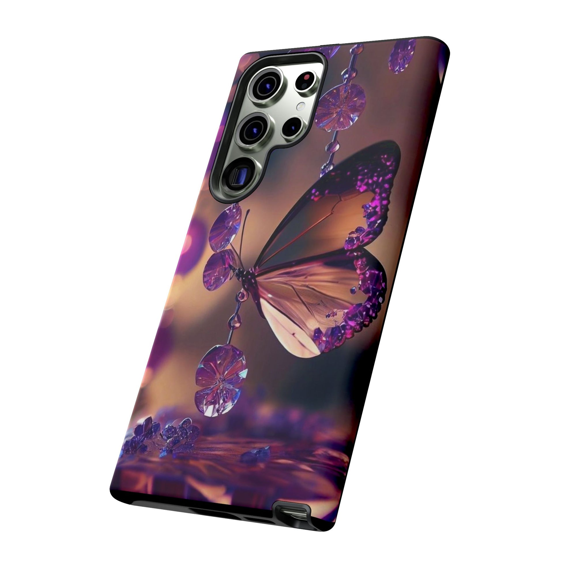 Purple Butterfly Tough Cases for iPhones, Samsung, and Pixel