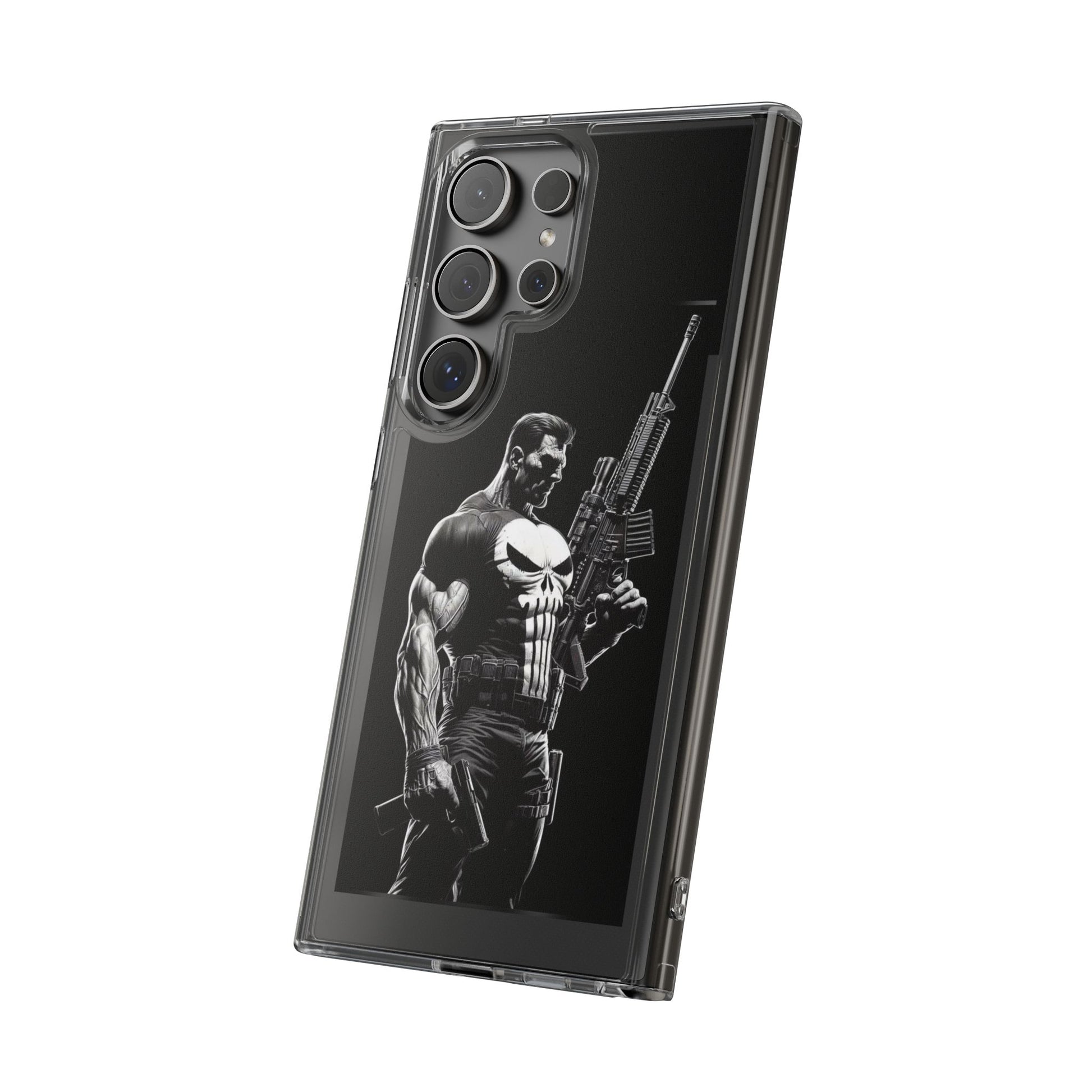 Phone Case, Comic book Inspired Design Punisher, Clear Phone Cover, Funny