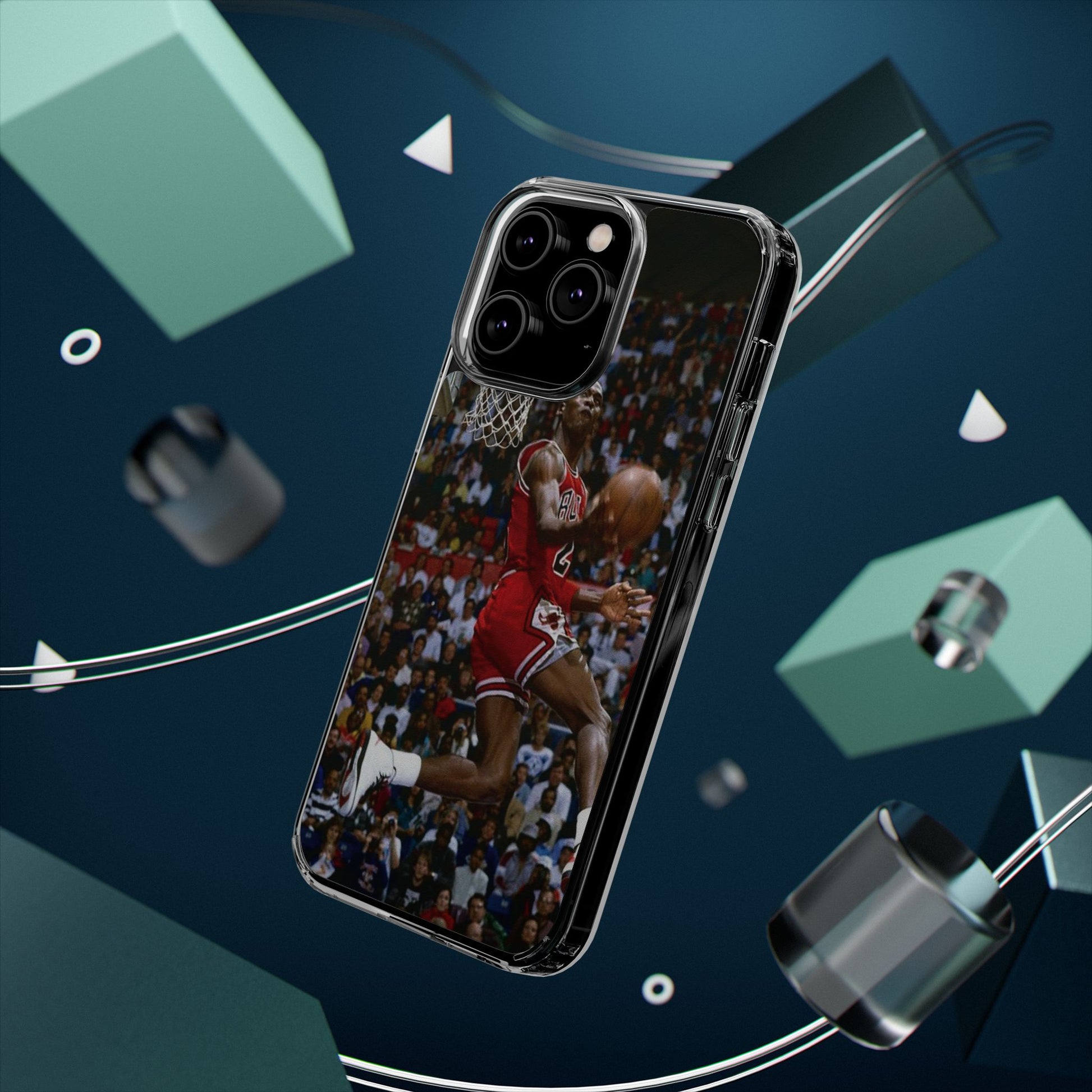 Vintage Jordan Dunk themed Basketball Inspired design Clear Phone Cases