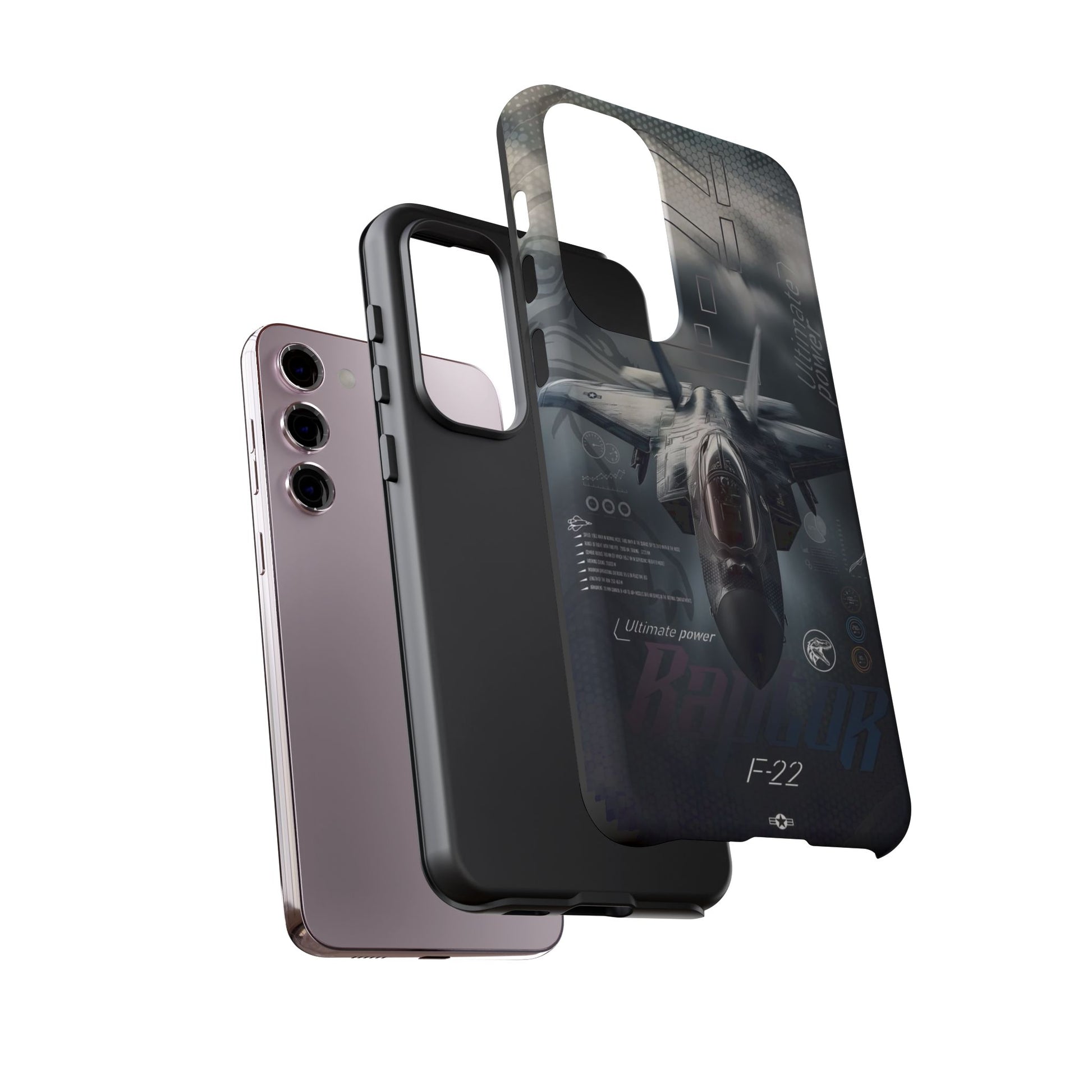 F-22 Raptor Fighter Jet Tough Cases for iPhones, Samsung, and Pixel
