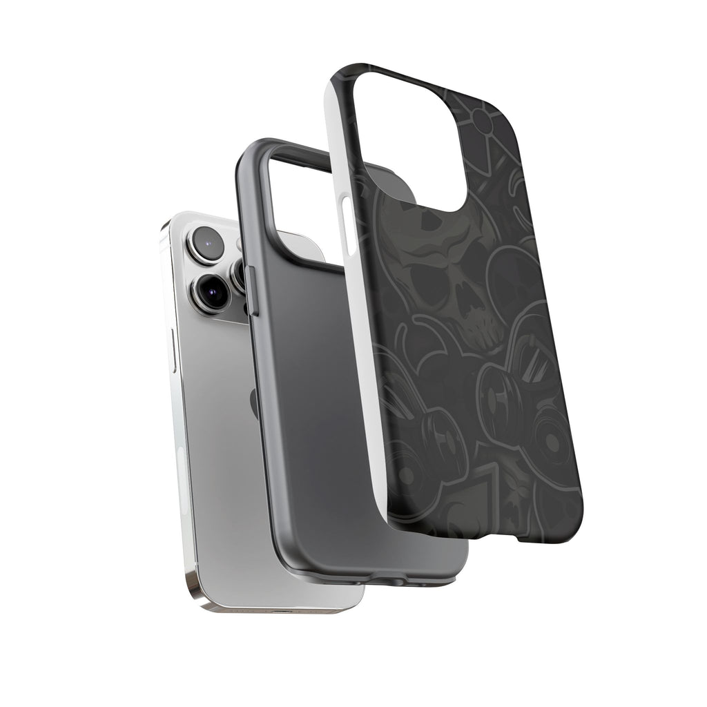 Tough Cases Phone Case, Edgy Skull Design Phone Cover, Gothic Cell Phone Shell