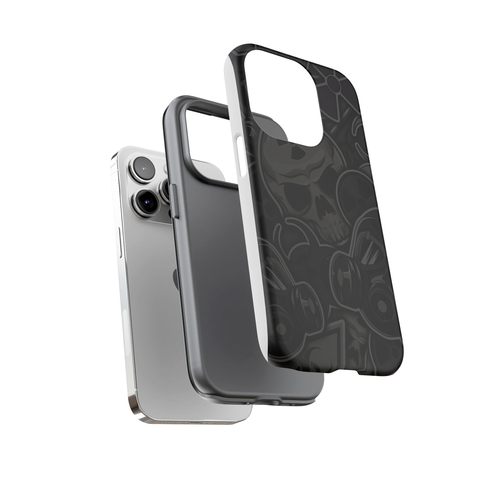 Tough Cases Phone Case, Edgy Skull Design Phone Cover, Gothic Cell Phone Shell