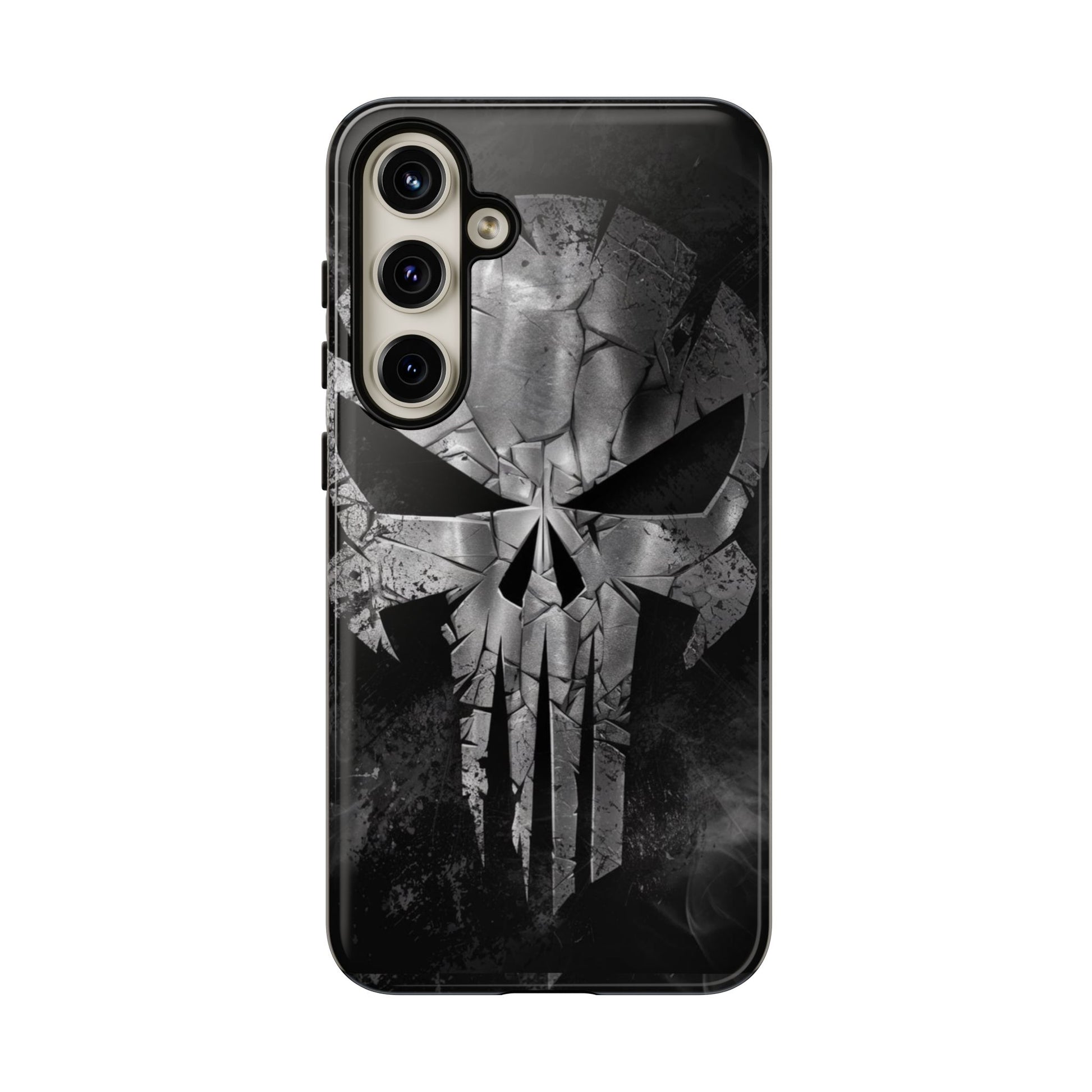 The Punisher Logo Art Tough Cases for iPhones, Samsung, and Pixel