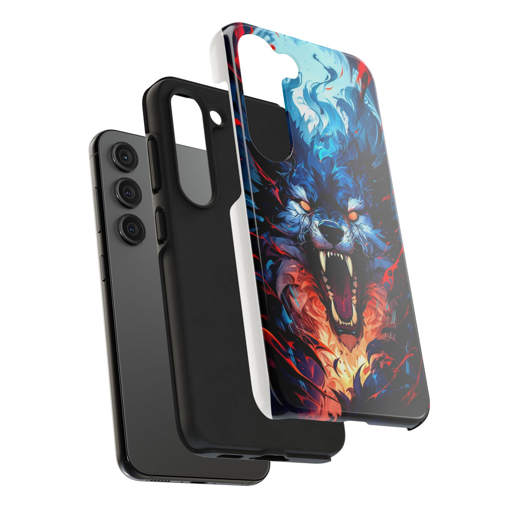Aggressive Wolf Art Themed Tough Phone Cases for Iphones & Samsung Phones