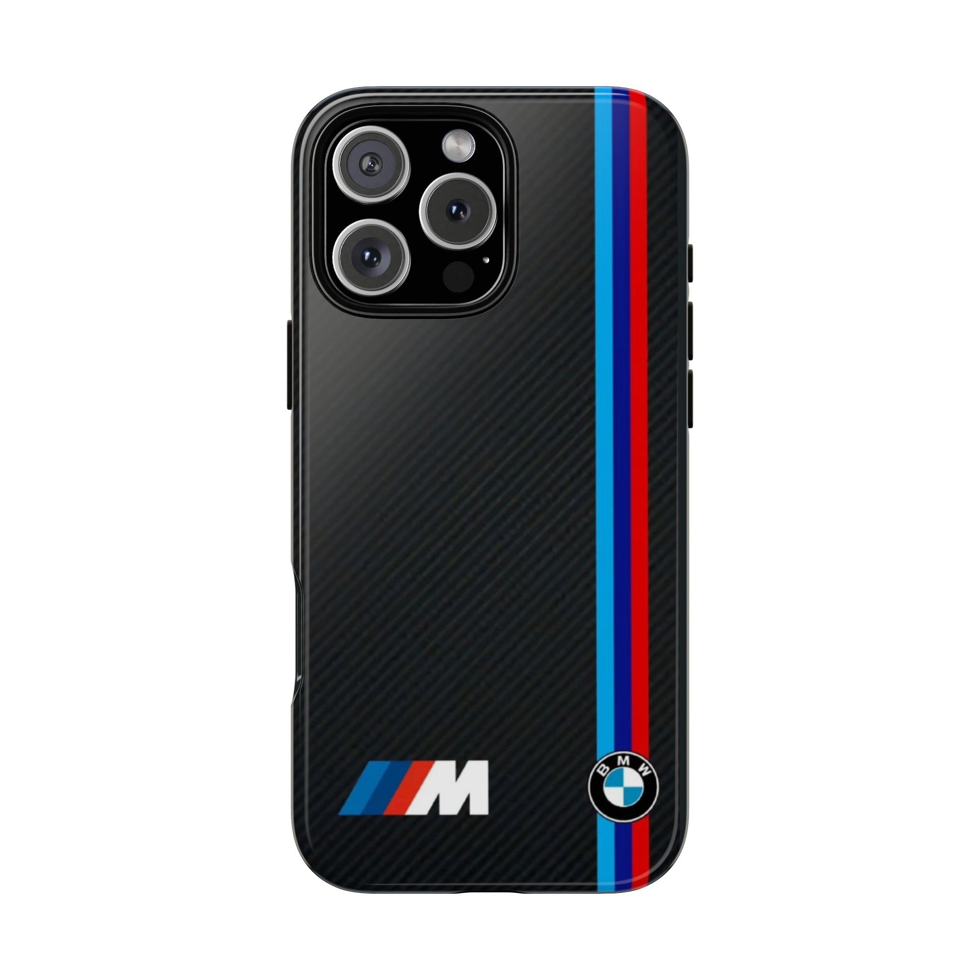 BMW M Stripes Carbon Fiber Design Tough Cases for iPhones, Samsung, and Pixel