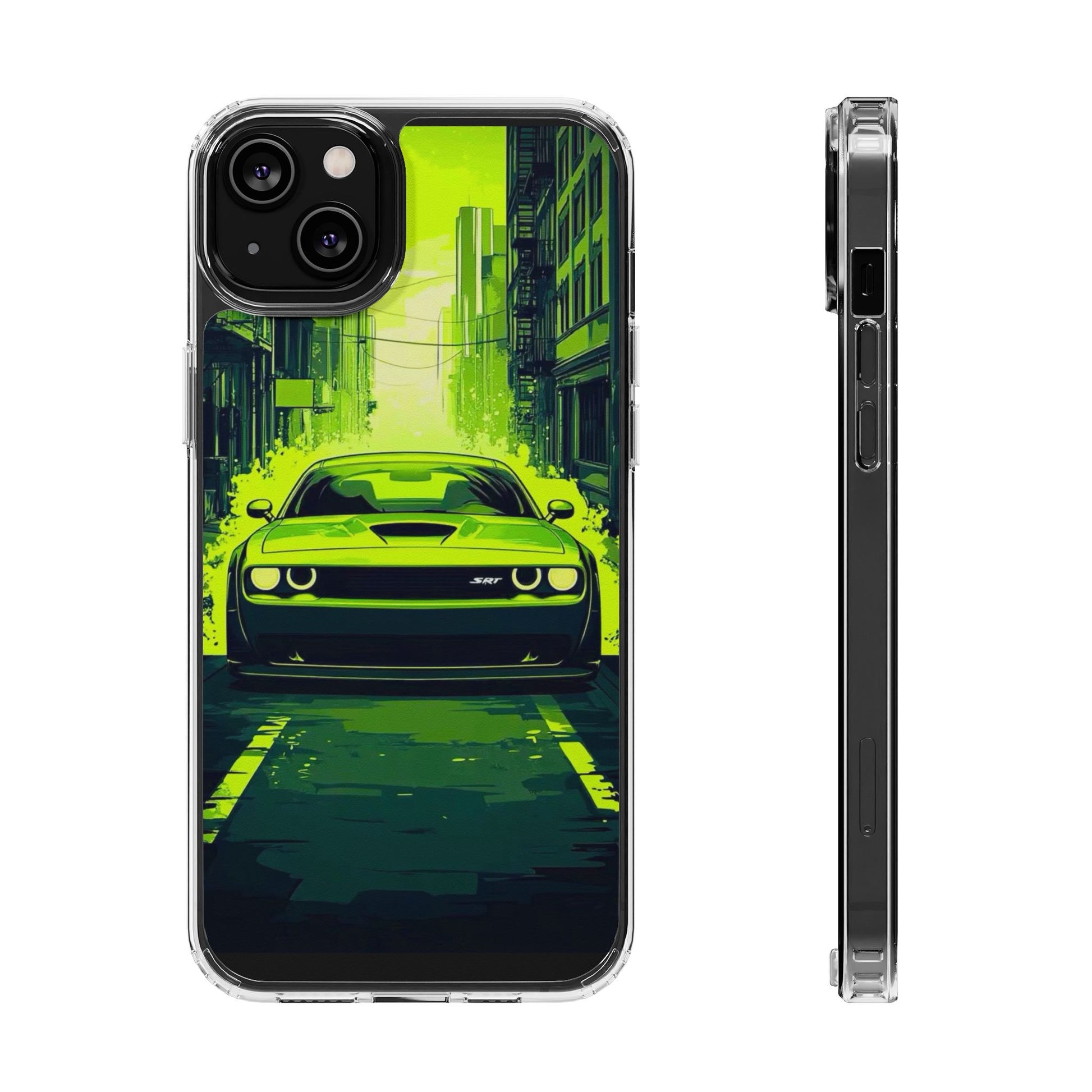 Neon Dodge Challenger Hellcat Phone case for Select Iphones and Samsung phones