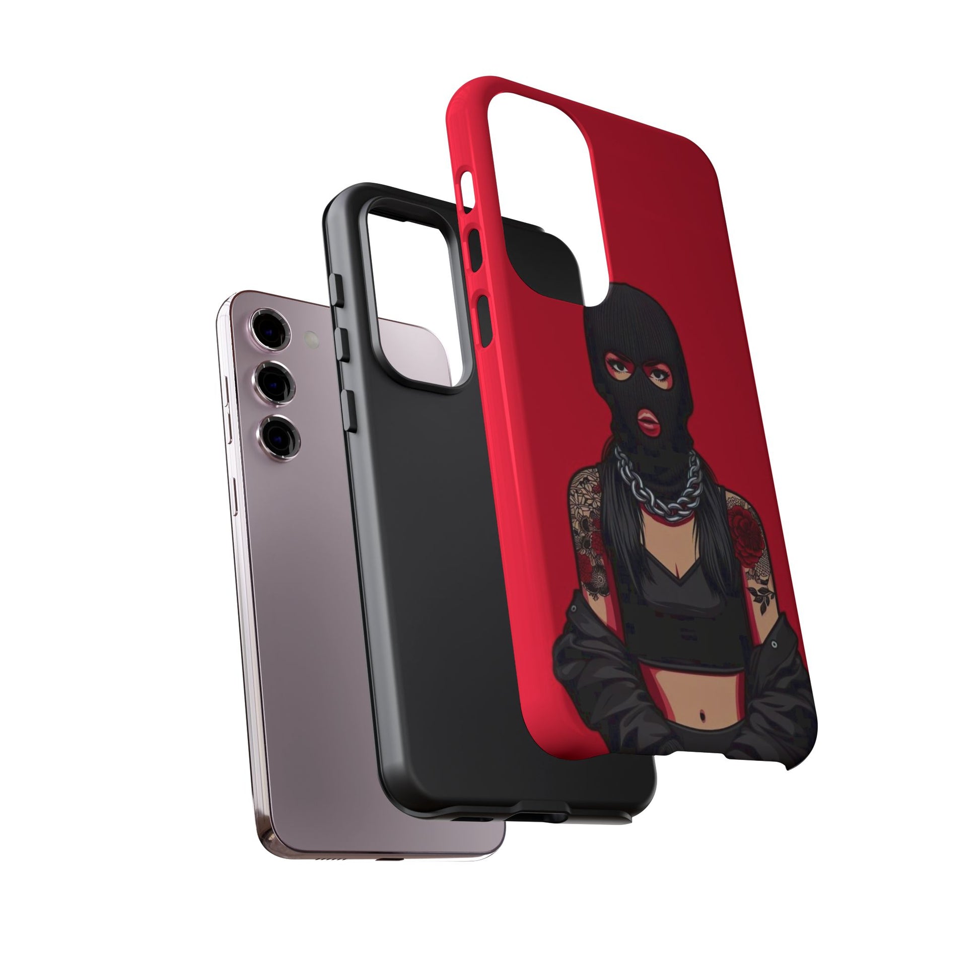 Thug Girl Red Design Tough Cases for iPhones, Samsung, and Pixel