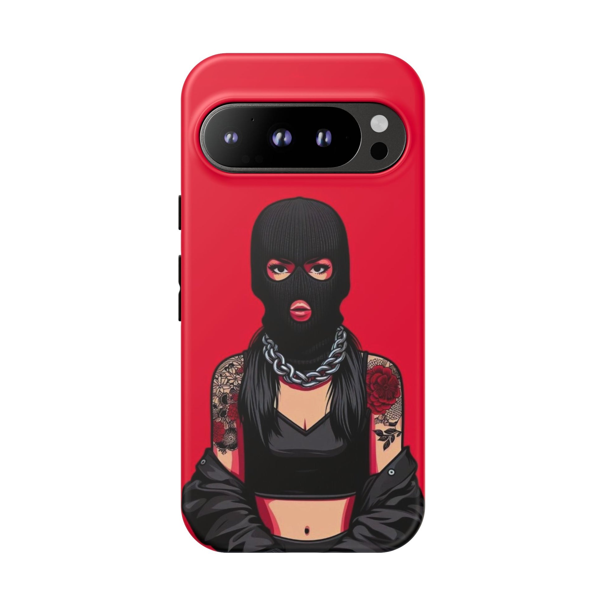 Thug Girl Red Design Tough Cases for iPhones, Samsung, and Pixel