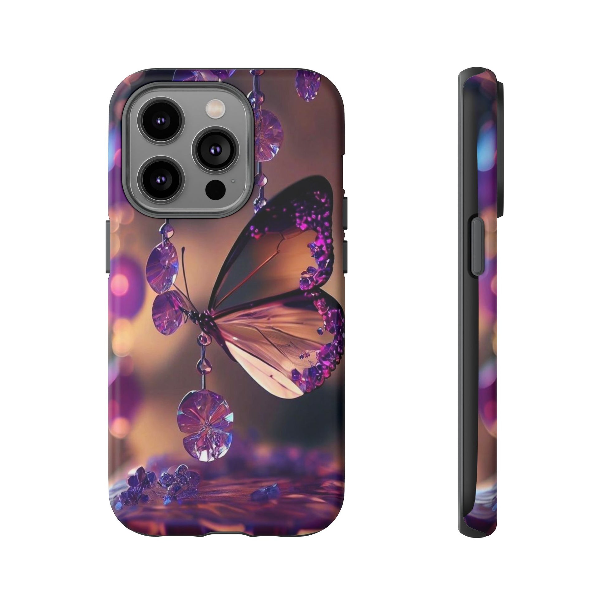 Purple Butterfly Tough Cases for iPhones, Samsung, and Pixel