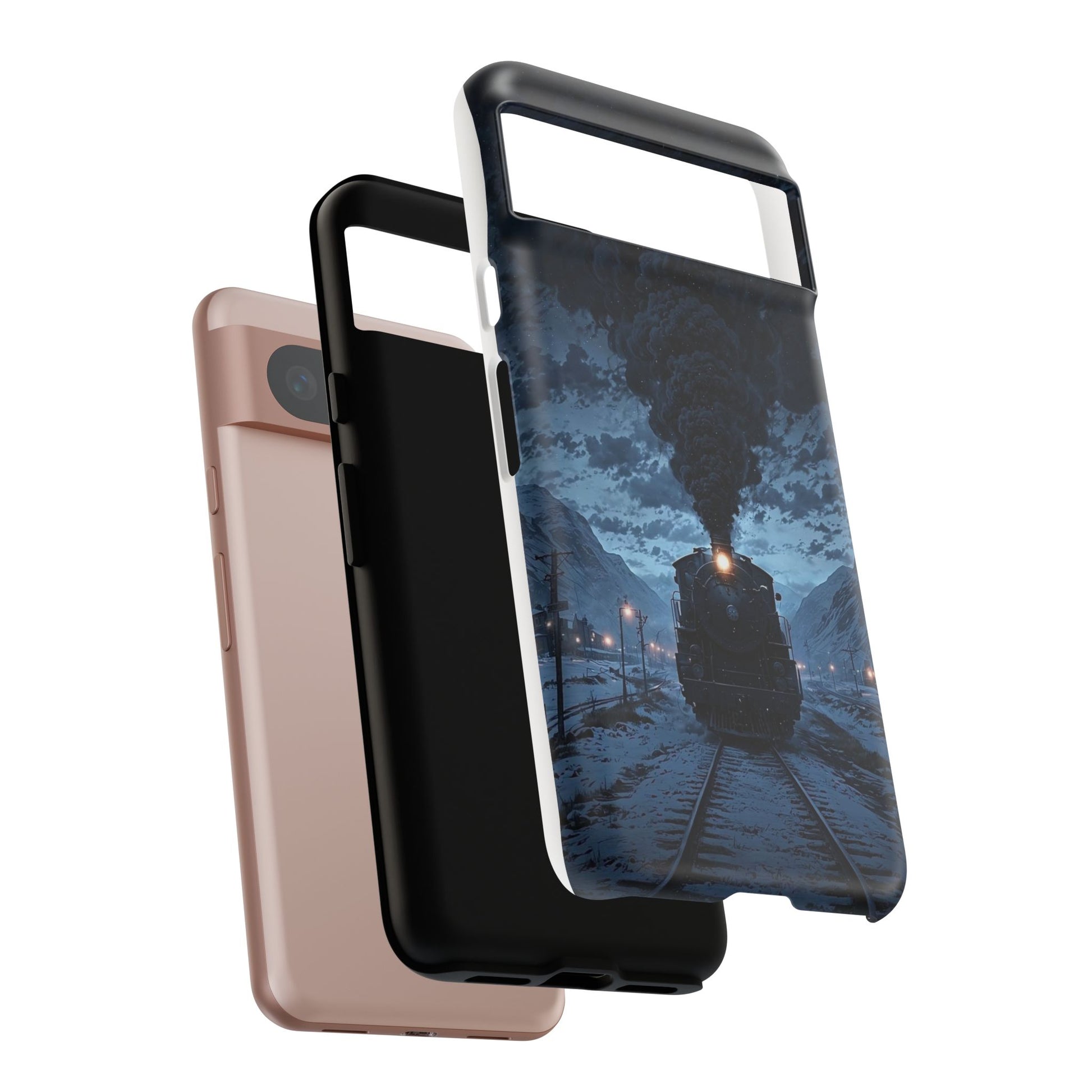 Steam Engine Train Themed Tough Cases for iPhones, Samsung, and Pixel
