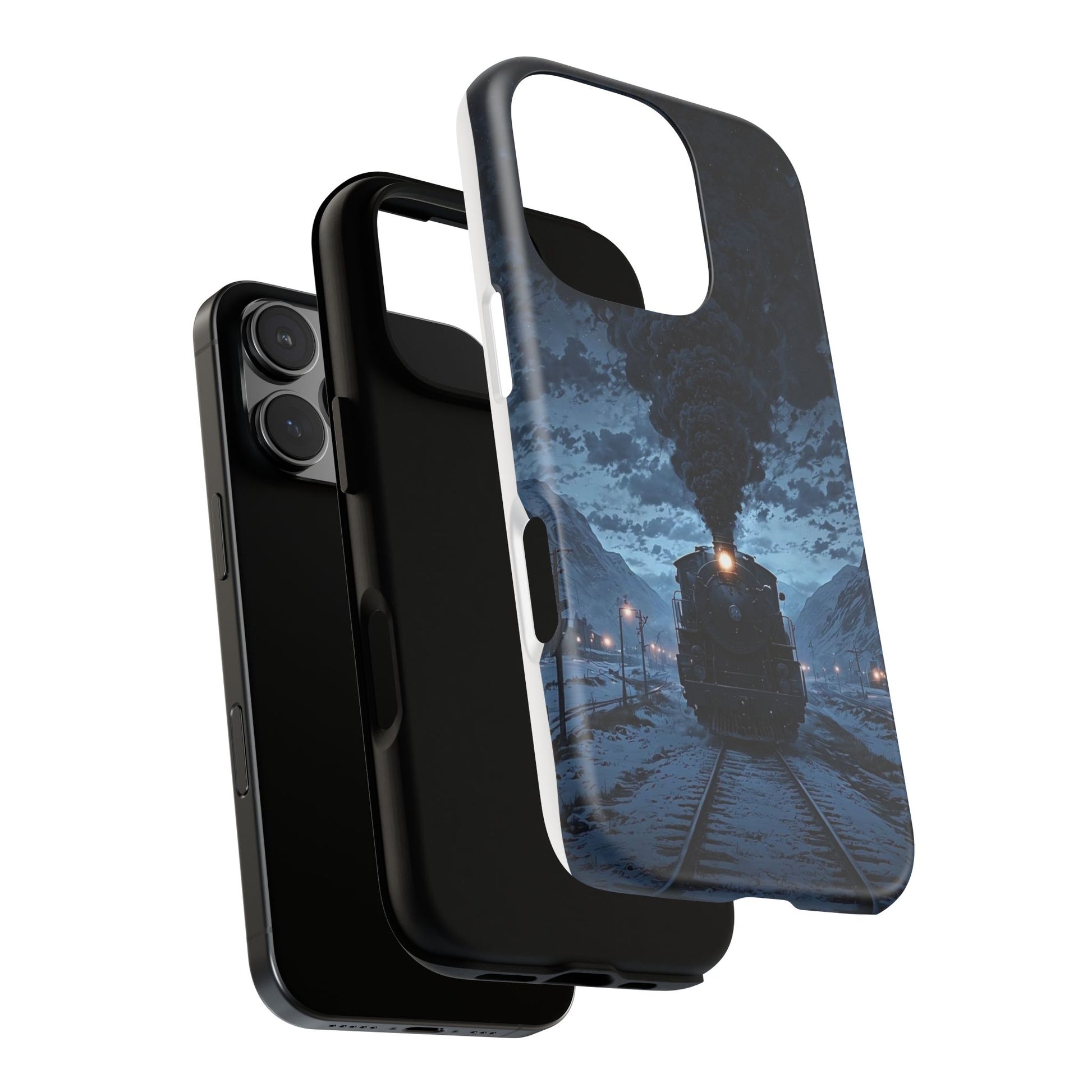 Steam Engine Train Themed Tough Cases for iPhones, Samsung, and Pixel