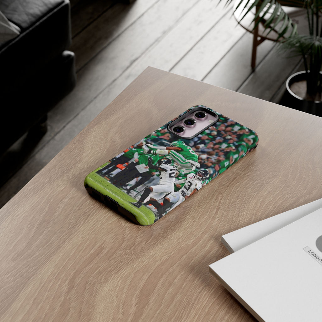 Saquon Barkley The Huddle Eagles Football Tough Cases for iPhones, Samsung, and Pixel