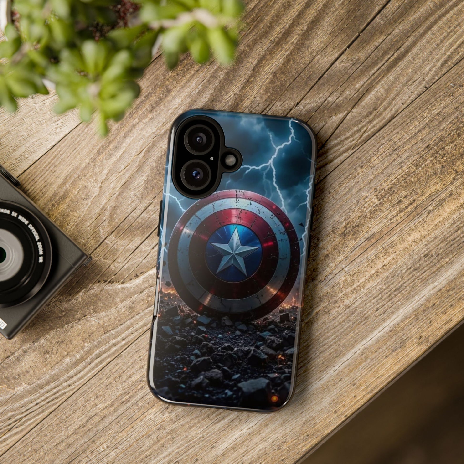 Captain America Shield Tough Cases for iPhones, Samsung, and Pixel