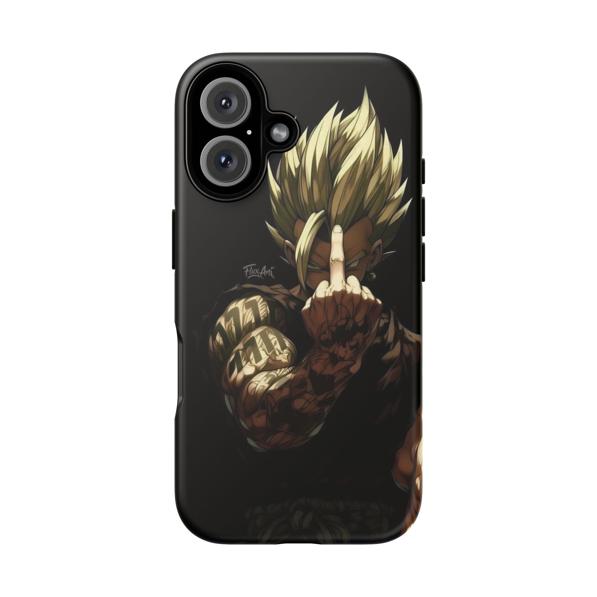 Middle Finger SS Goku Dragon Ball Z Tough Cases for iPhones, Samsung, and Pixel