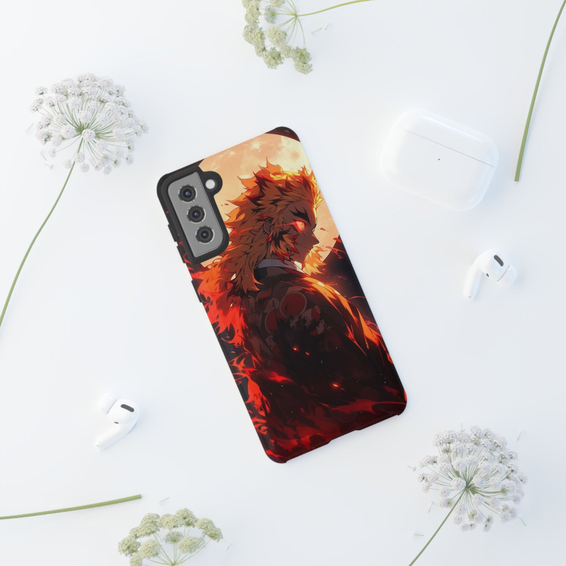 Demon Sl;ayer Rengoku Anime Phone Case, Tough Cases for iPhones, Samsung, and Pixel