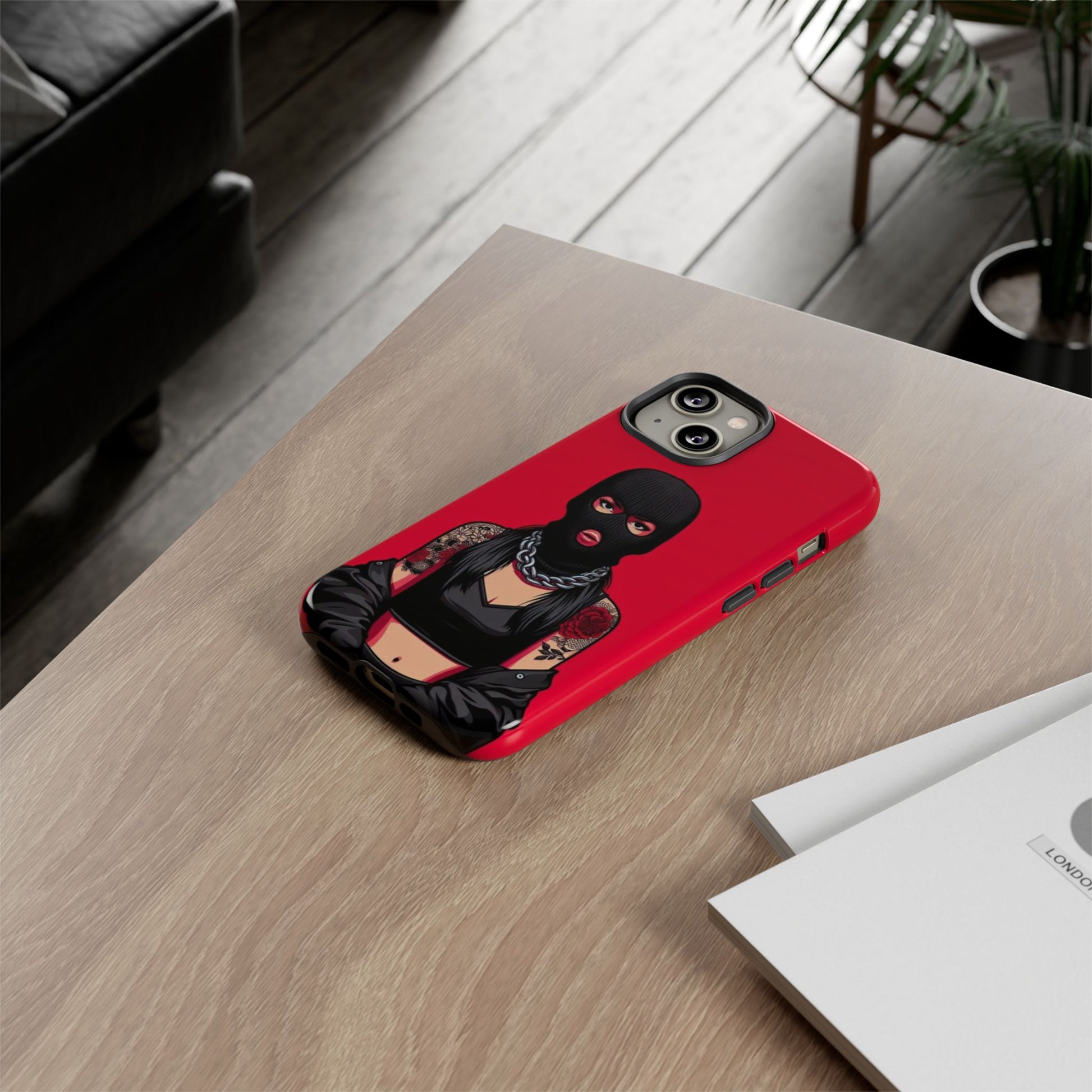 Thug Girl Red Design Tough Cases for iPhones, Samsung, and Pixel