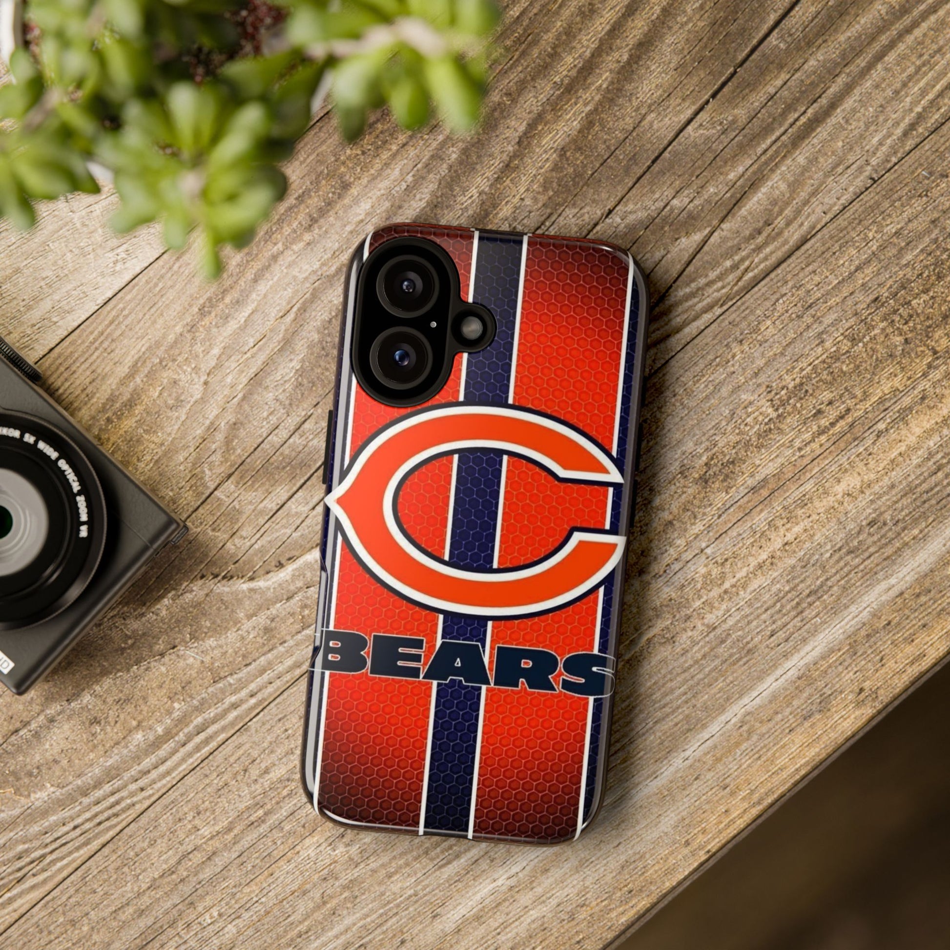 Chicago Bears Stripes Football Phone Case, Tough Cases for iPhones, Samsung, and Pixel