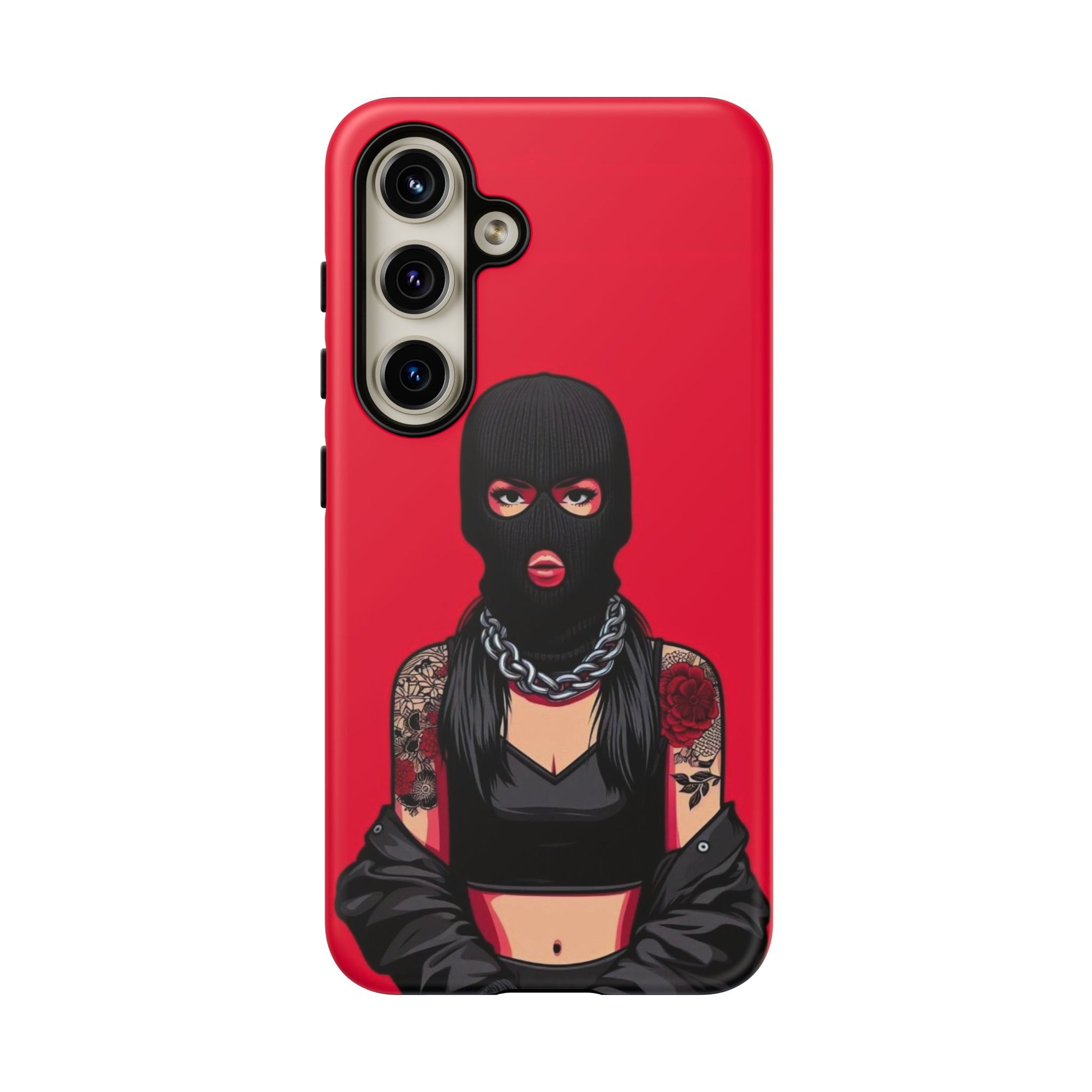 Thug Girl Red Design Tough Cases for iPhones, Samsung, and Pixel