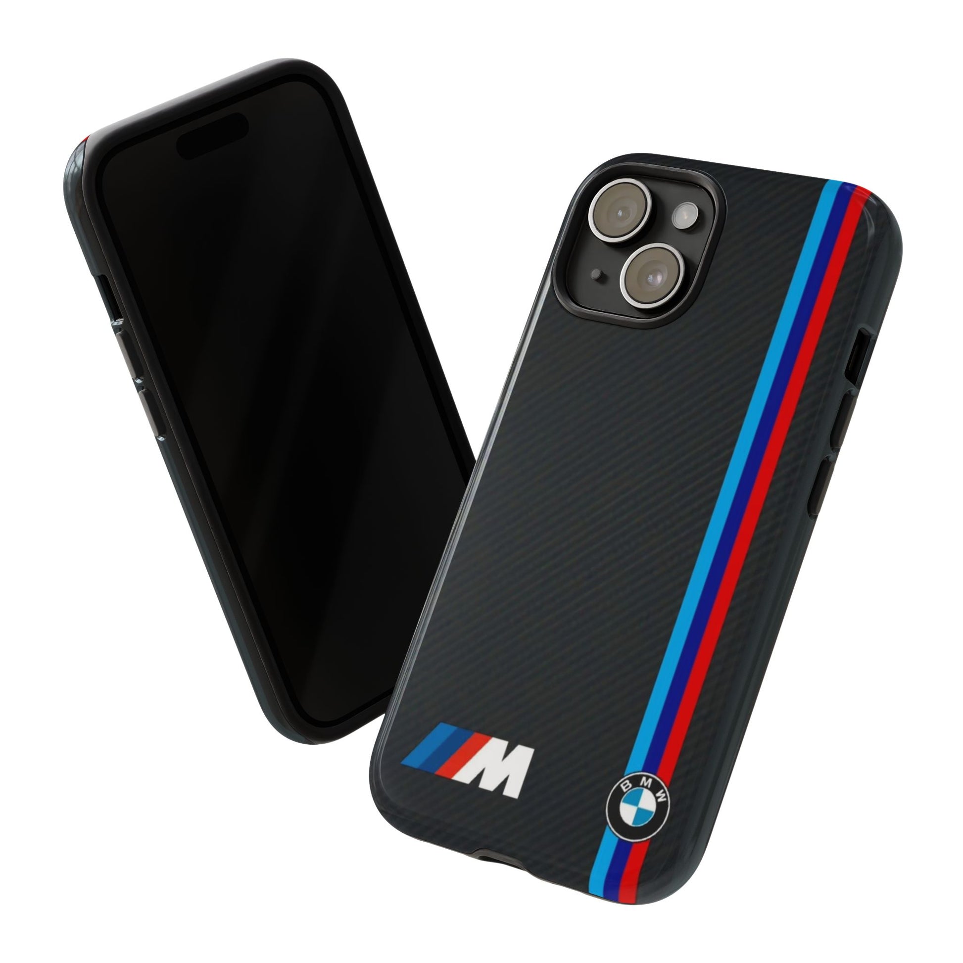 BMW M Stripes Carbon Fiber Design Tough Cases for iPhones, Samsung, and Pixel