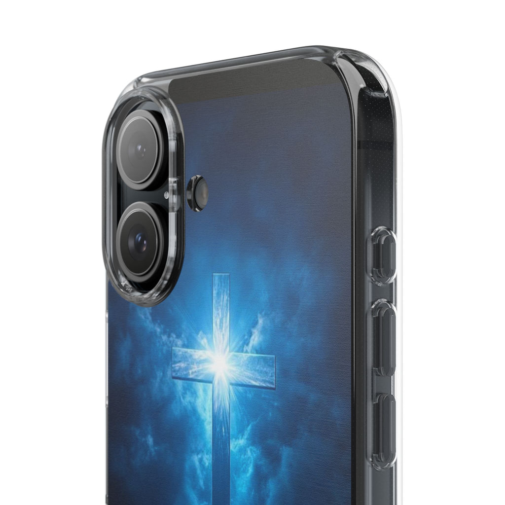 Religious Phone Case, Christian Cross in Clouds Art, Phone Accessories, Samsung