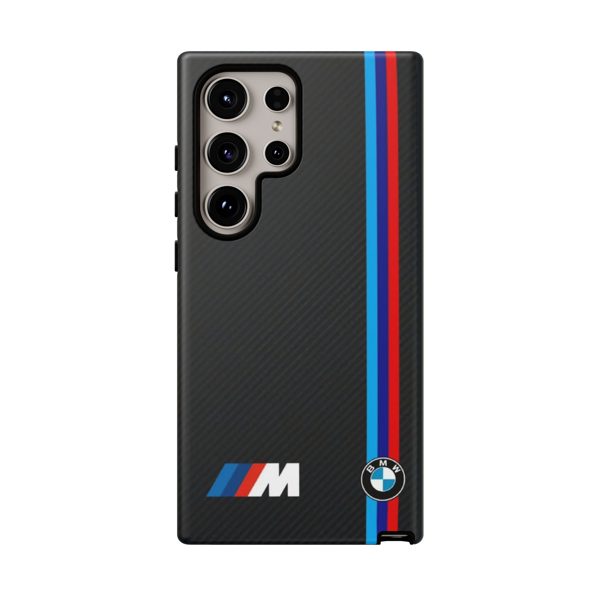 BMW M Stripes Carbon Fiber Design Tough Cases for iPhones, Samsung, and Pixel