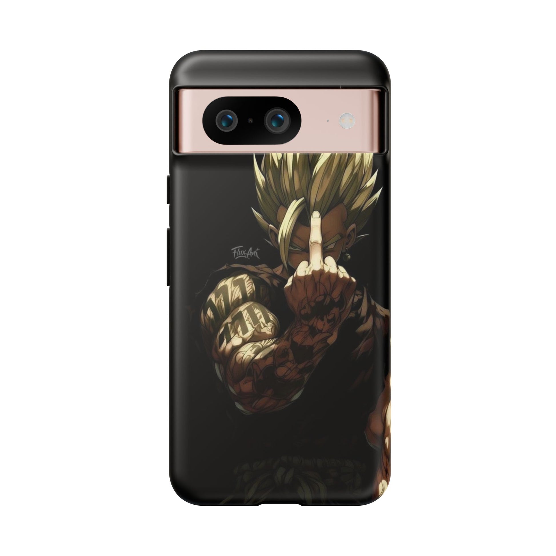 Middle Finger SS Goku Dragon Ball Z Tough Cases for iPhones, Samsung, and Pixel
