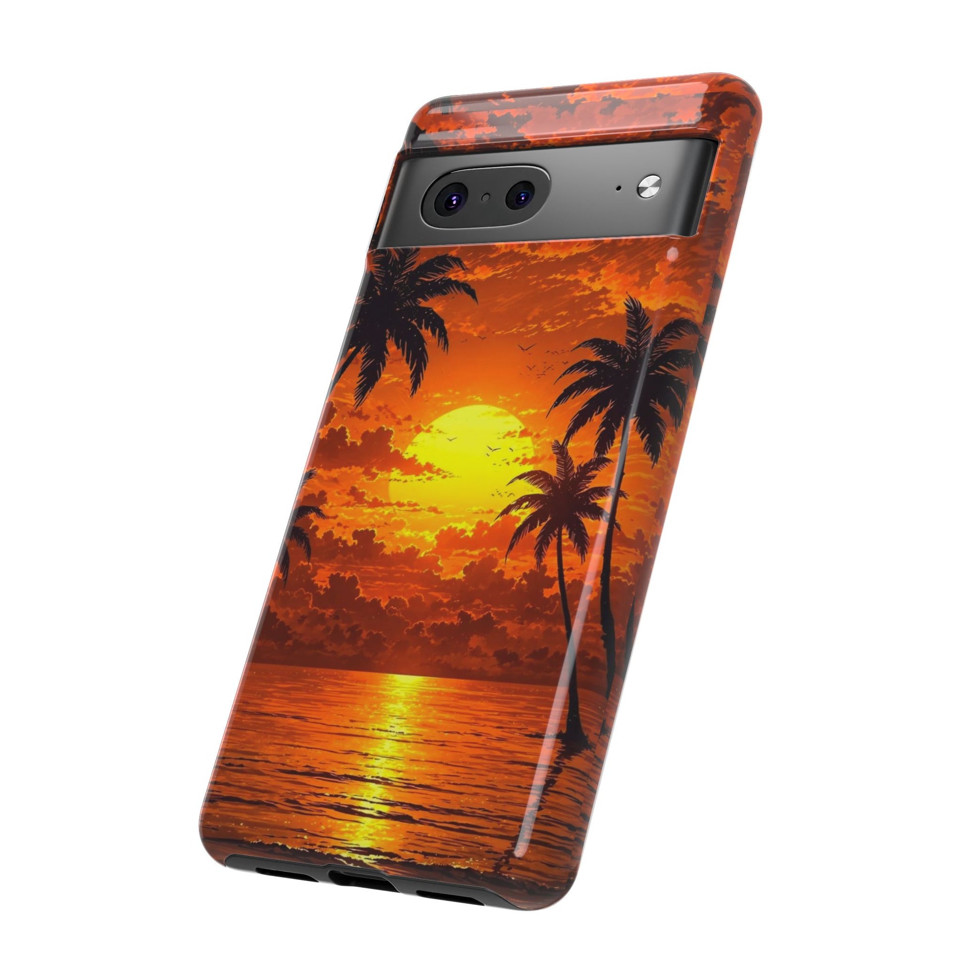 Beautiful Beach Sunset Tough Cases for iPhones, Samsung, and Pixel