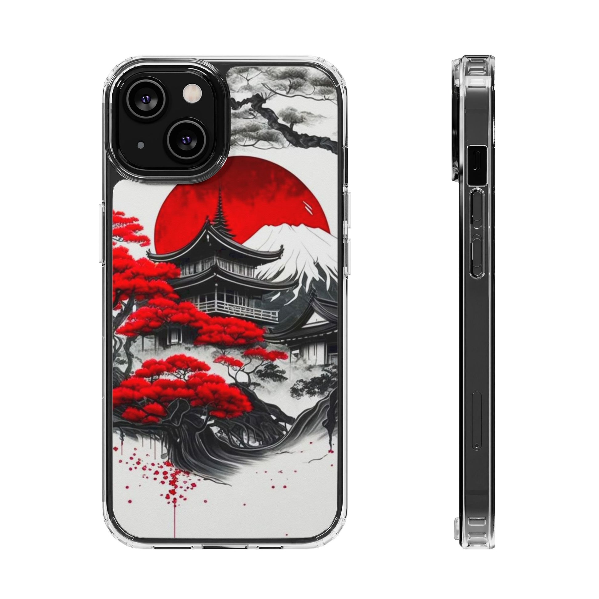 Phone Case, Japanese Landscape Theme, Iphone Samsung Clear Case, Protective