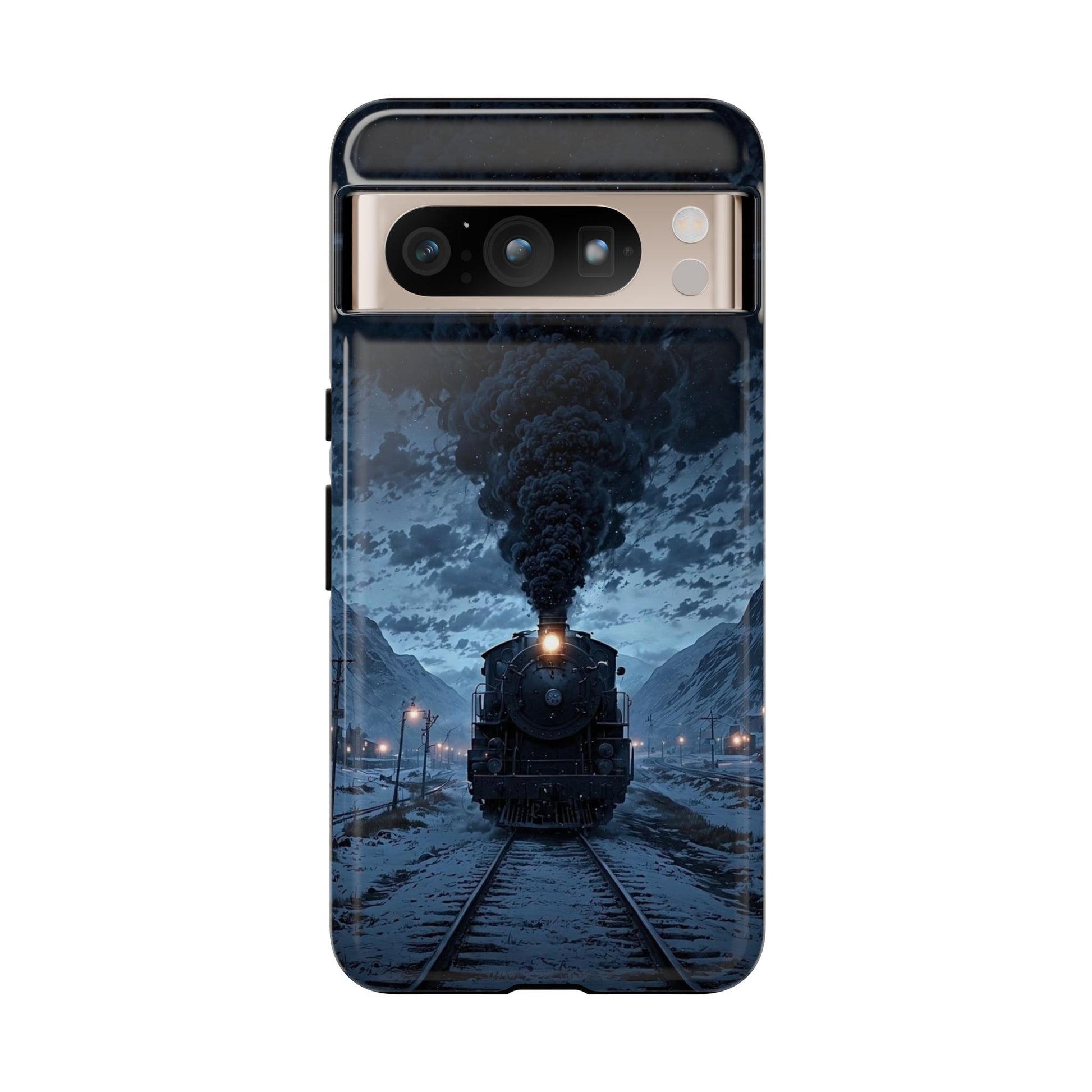 Steam Engine Train Themed Tough Cases for iPhones, Samsung, and Pixel