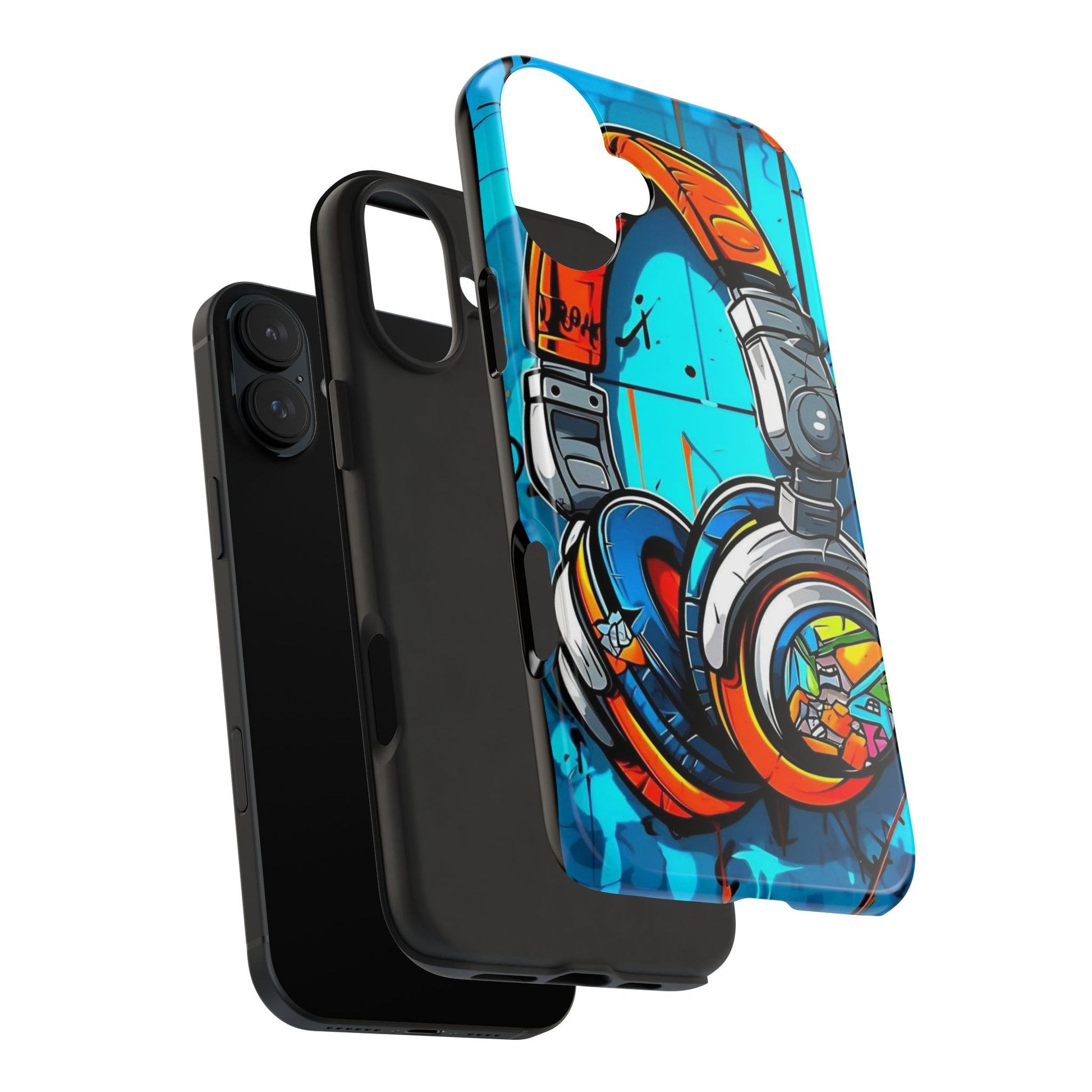 DJ Headphone Graffiti Tough Phone Case, Music Lover Gift, iPhone/Samsung Cover