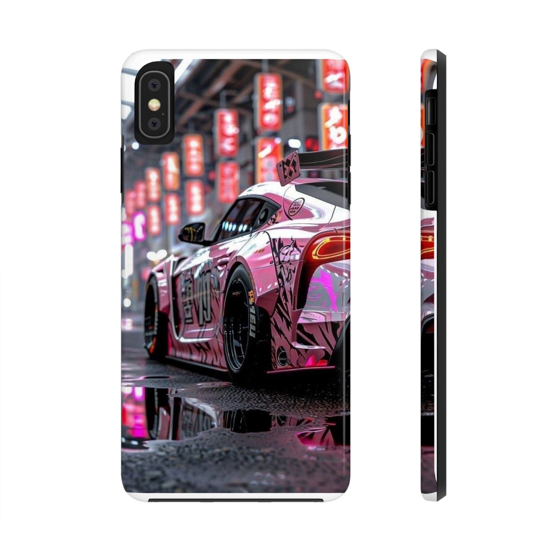 Pink Sports Car Tough Phone Cases for Iphones & Samsung Phones Durable