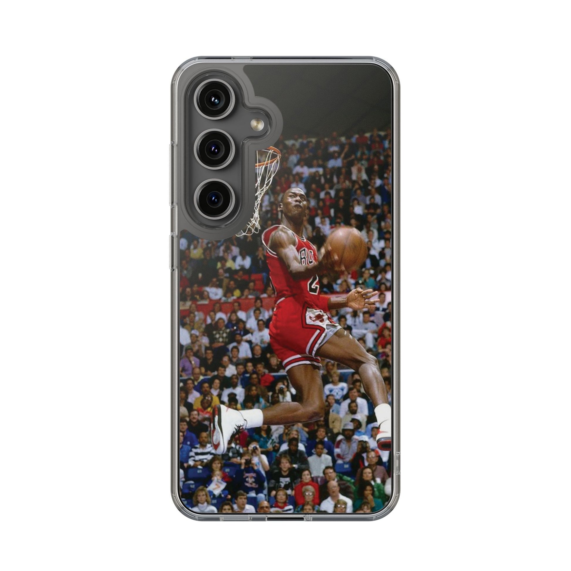 Vintage Jordan Dunk themed Basketball Inspired design Clear Phone Cases