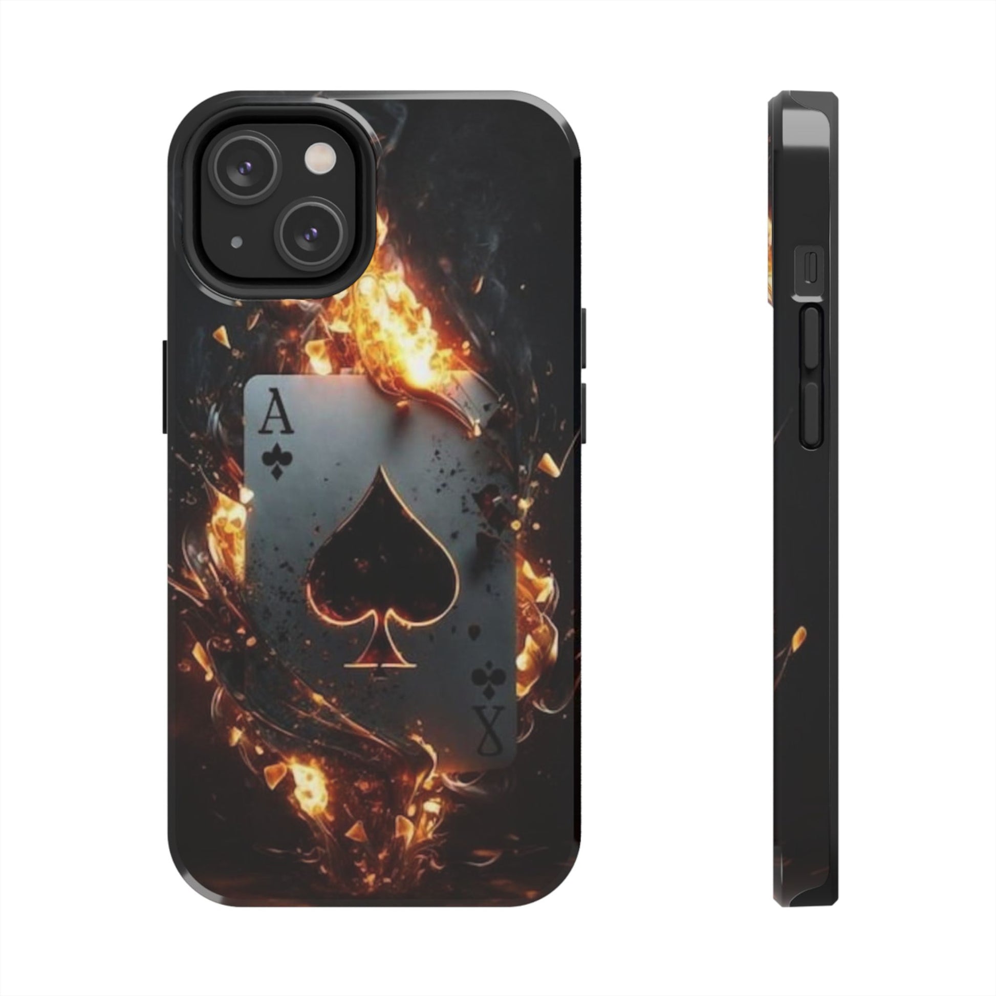 Flaming Ace Card Casino Themed Phone Cases for Iphones & Samsung Phones