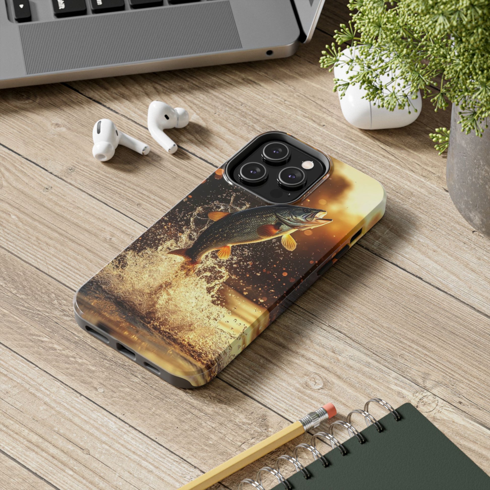 Jumping Bass Fish Theme Phone Cases for iPhones & Samsung Phones