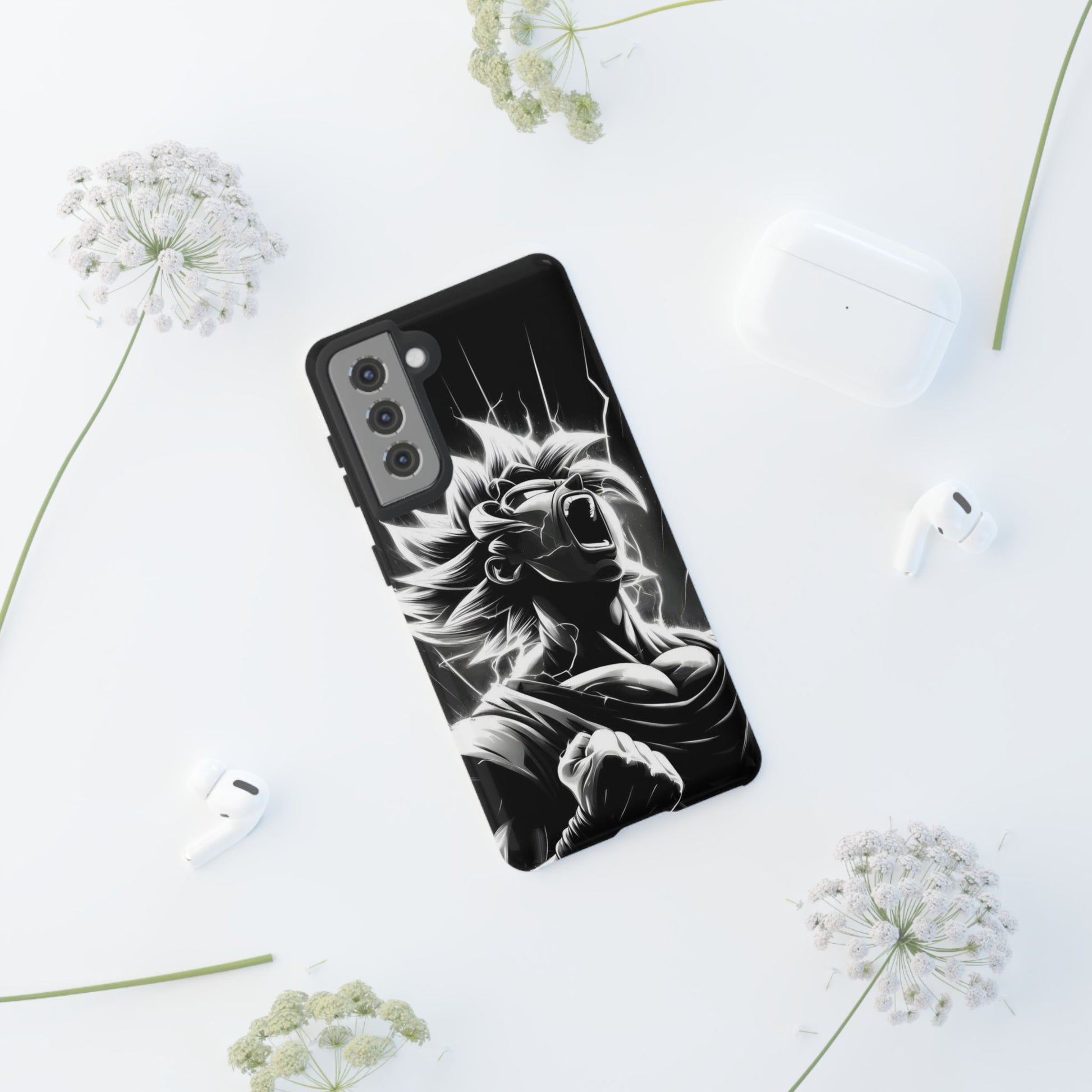 Anime Saiyan Rage Dragon ball Z Tough Cases for iPhones, Samsung, and Pixel
