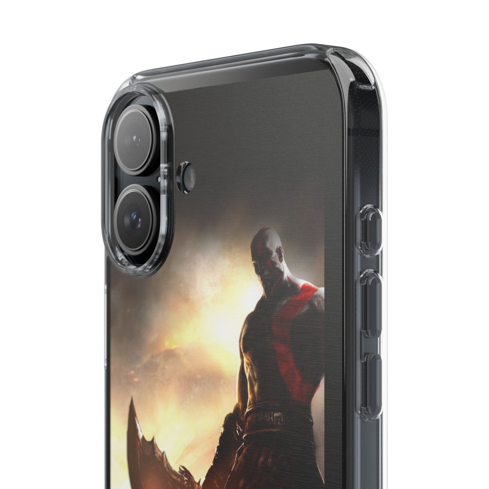 Phone Case, Gaming Inspired War God Clear Case for Gamers, PS4 Fans,