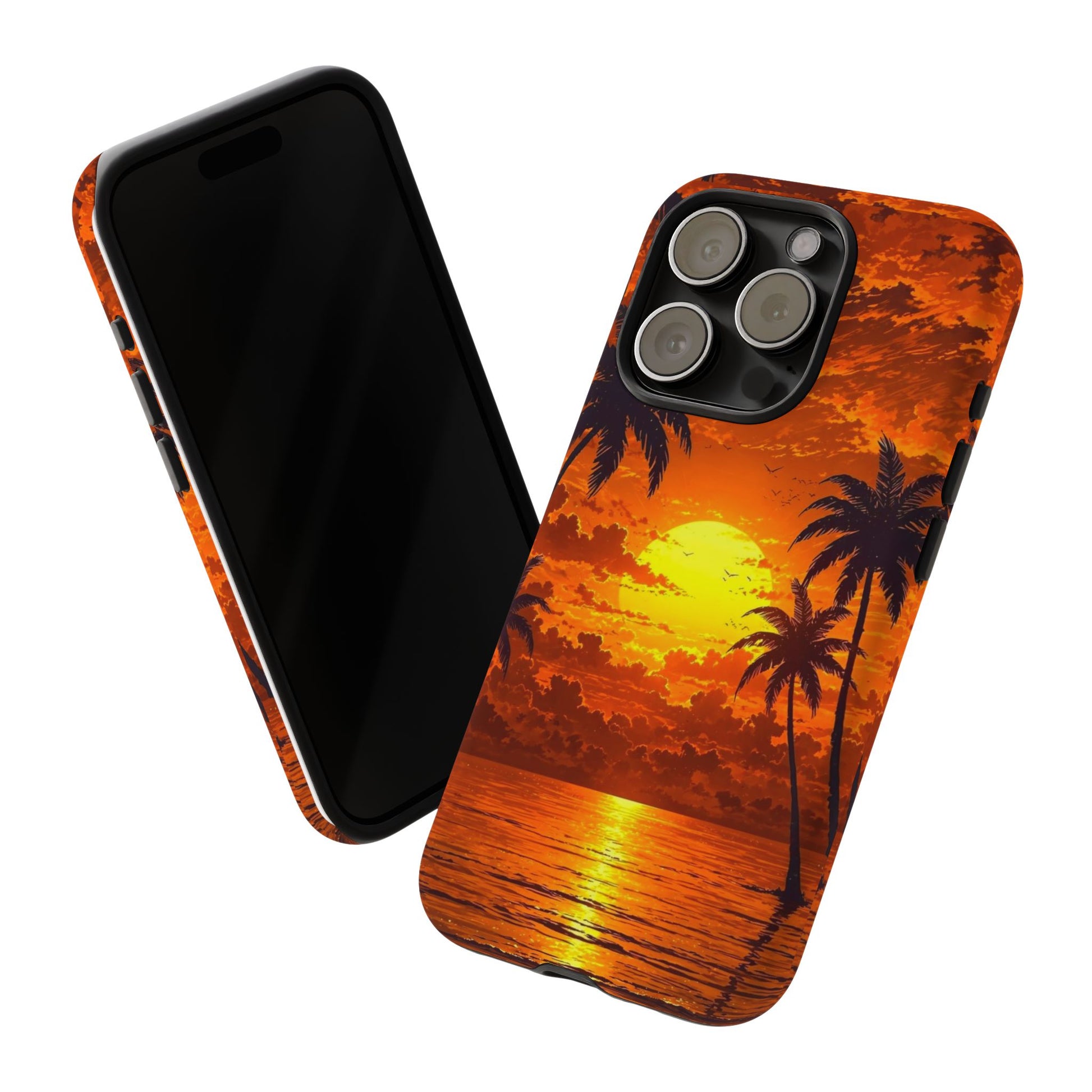 Beautiful Beach Sunset Tough Cases for iPhones, Samsung, and Pixel