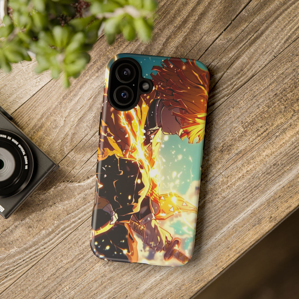 Demon Slayer Zenitsu Anime Theme Phone Case, Tough Cases for iPhones, Samsung, and Pixel