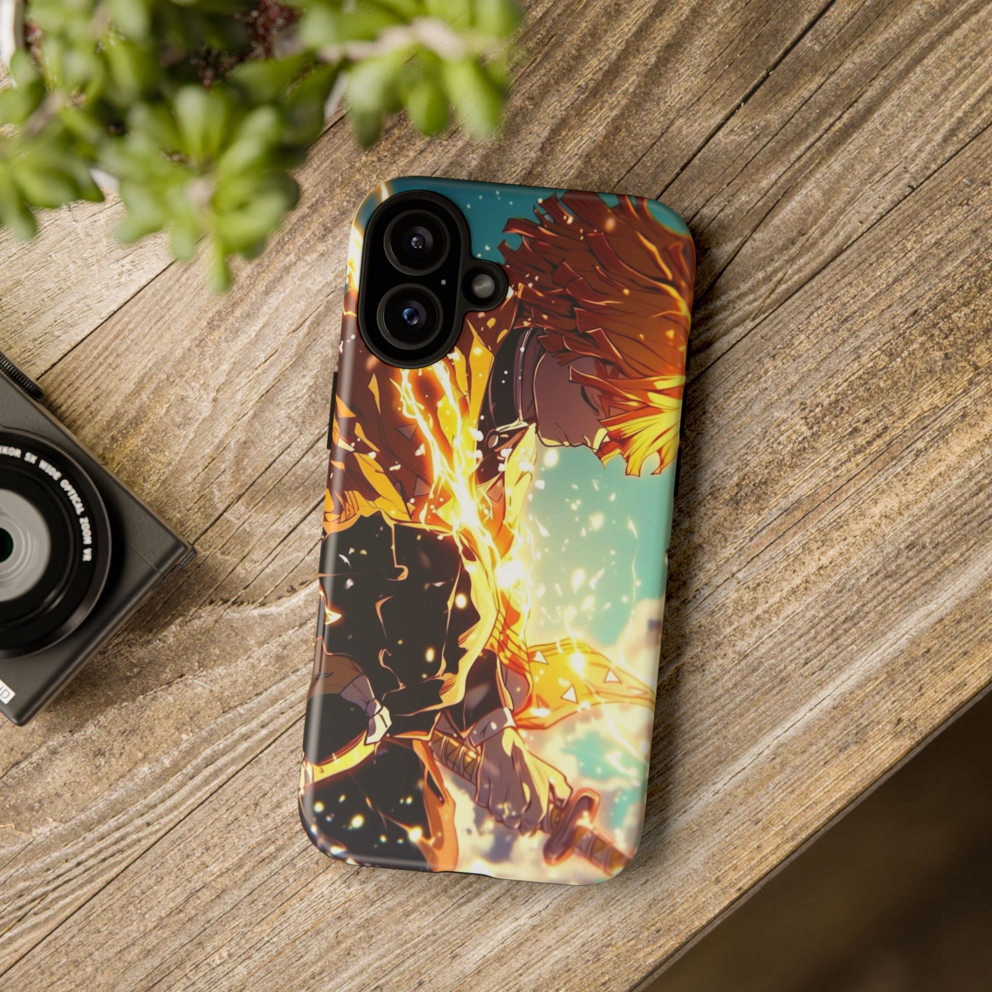 Demon Slayer Zenitsu Anime Theme Phone Case, Tough Cases for iPhones, Samsung, and Pixel