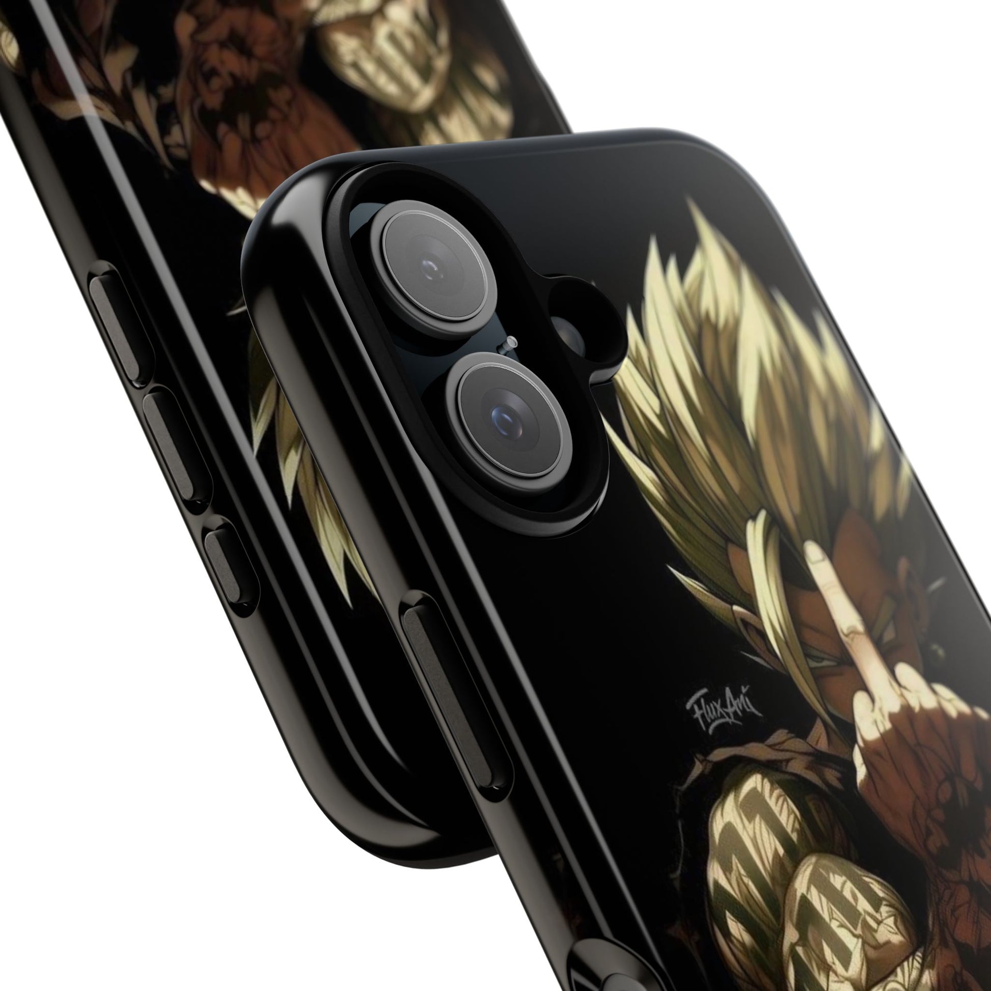 Middle Finger SS Goku Dragon Ball Z Tough Cases for iPhones, Samsung, and Pixel