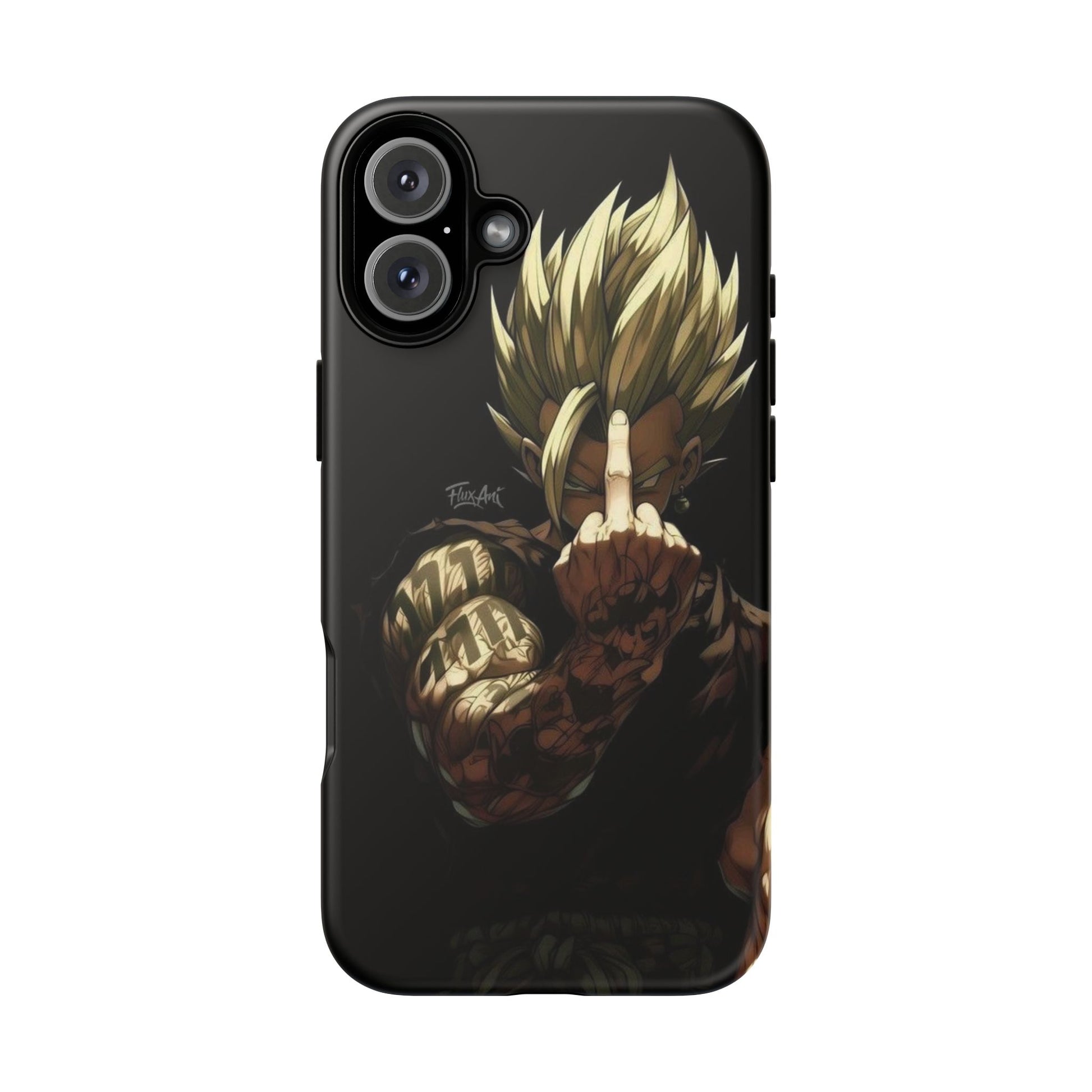 Middle Finger SS Goku Dragon Ball Z Tough Cases for iPhones, Samsung, and Pixel