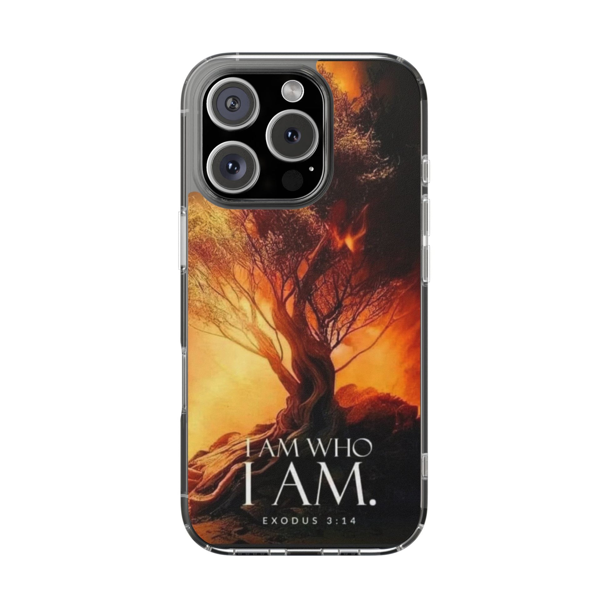 Phone Case, I Am Who I Am Bible Verse Clear Case for Iphone Samsung, Religious