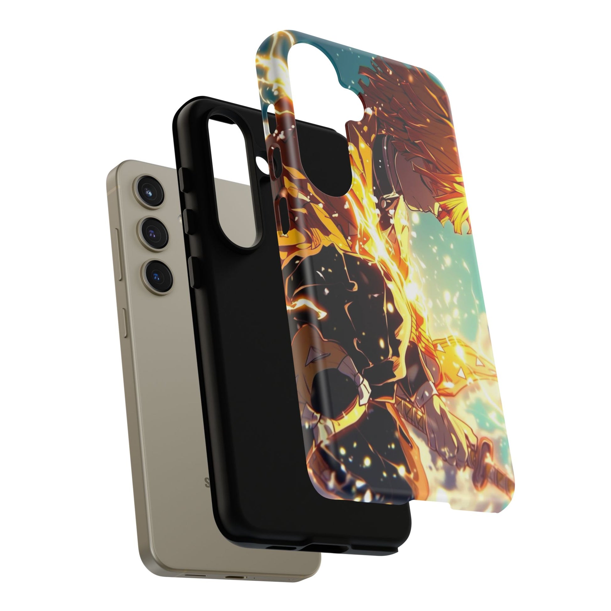 Demon Slayer Zenitsu Anime Theme Phone Case, Tough Cases for iPhones, Samsung, and Pixel