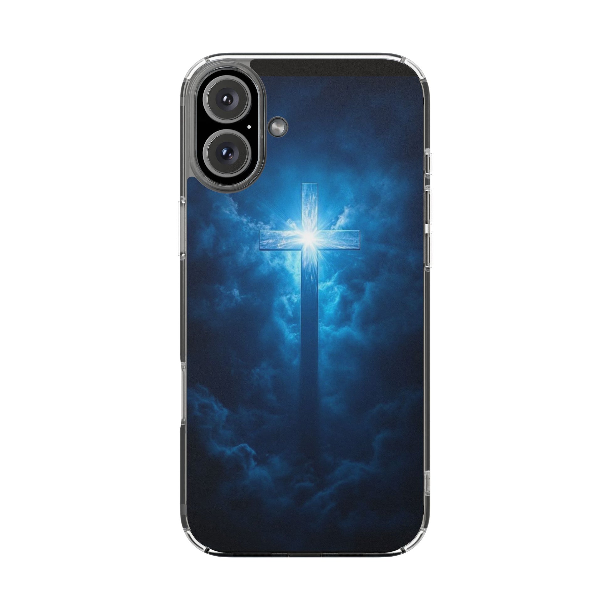 Religious Phone Case, Christian Cross in Clouds Art, Phone Accessories, Samsung