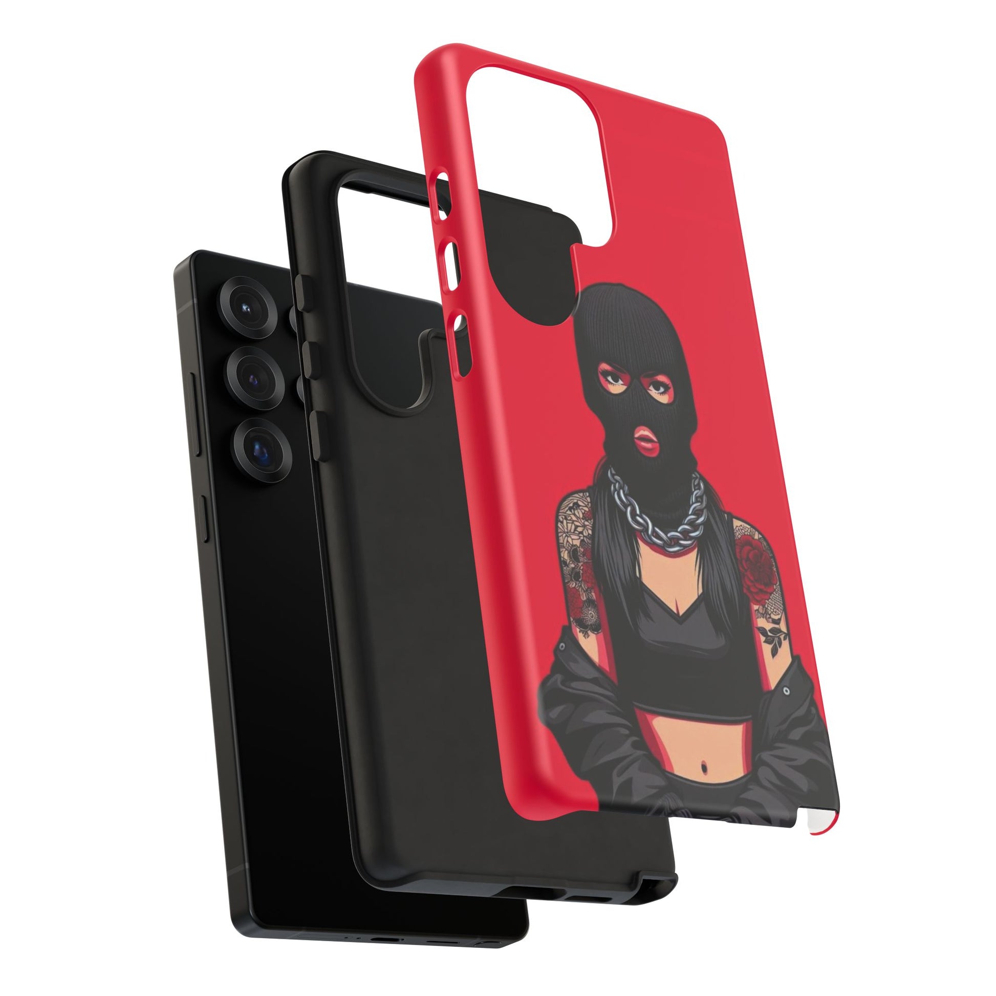 Thug Girl Red Design Tough Cases for iPhones, Samsung, and Pixel