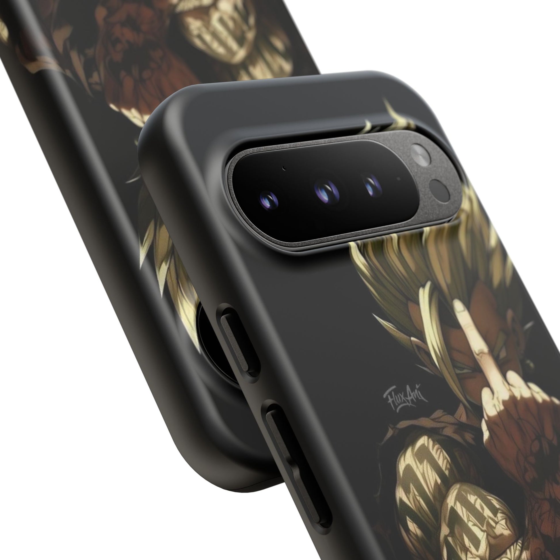 Middle Finger SS Goku Dragon Ball Z Tough Cases for iPhones, Samsung, and Pixel