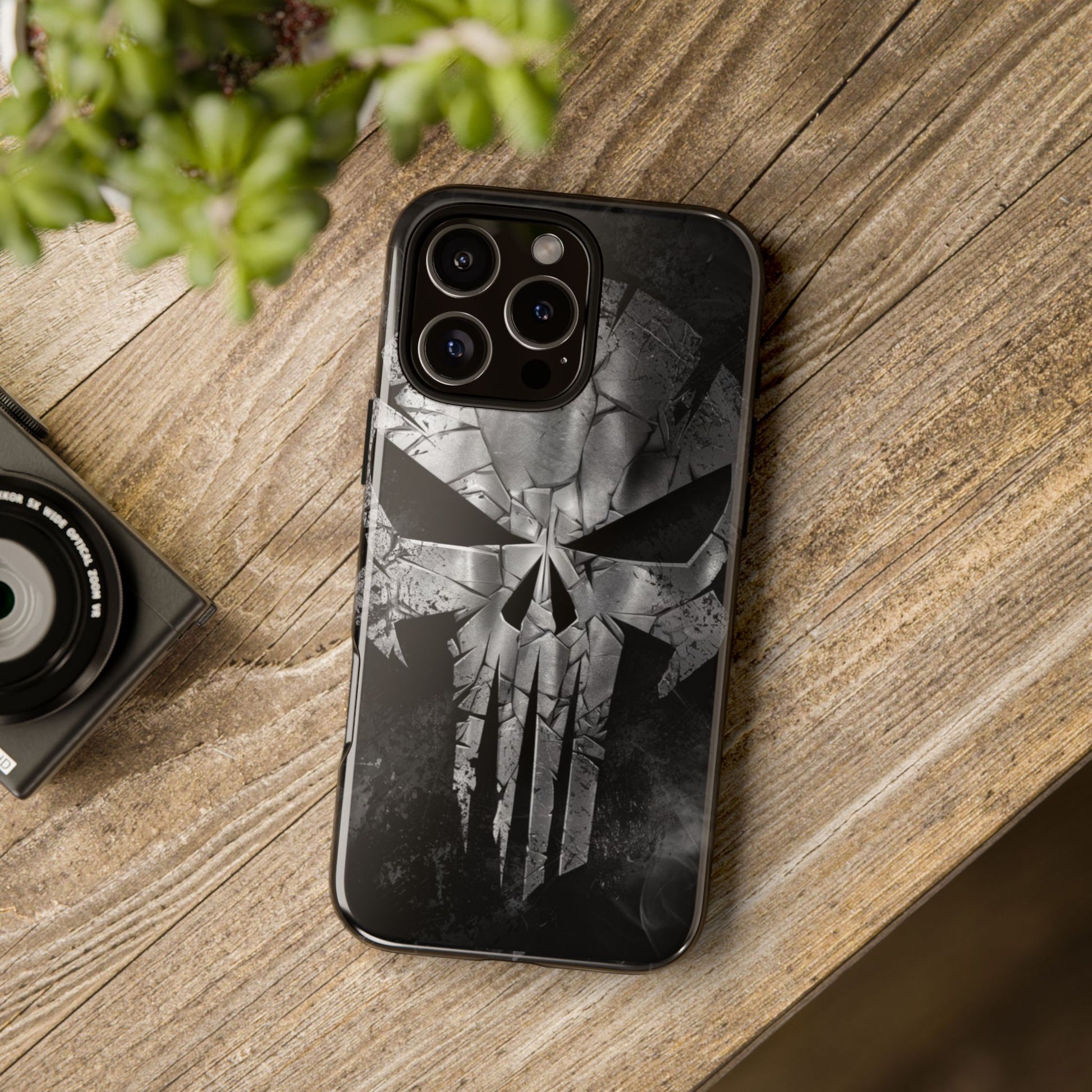 The Punisher Logo Art Tough Cases for iPhones, Samsung, and Pixel