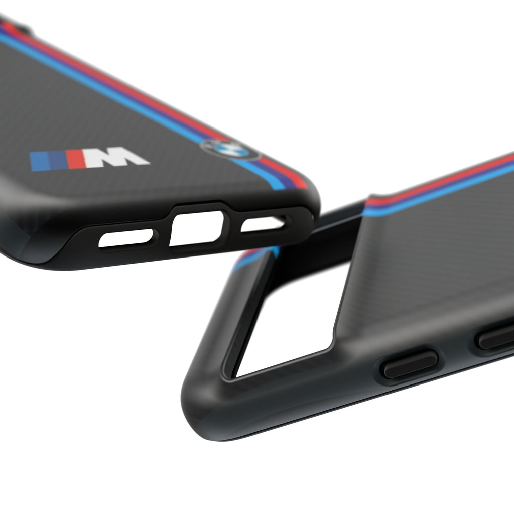 BMW M Stripes Carbon Fiber Design Tough Cases for iPhones, Samsung, and Pixel