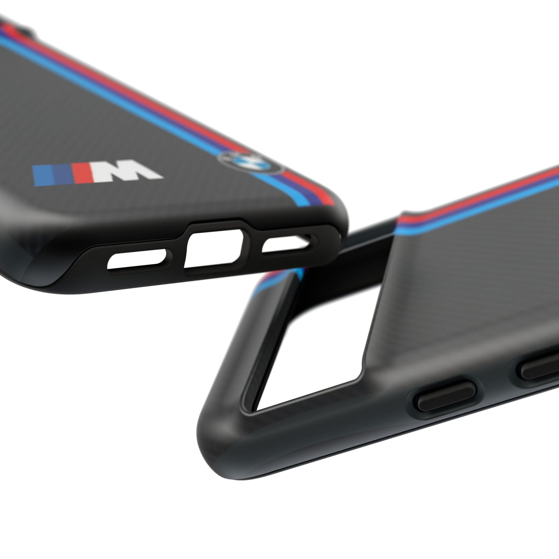 BMW M Stripes Carbon Fiber Design Tough Cases for iPhones, Samsung, and Pixel