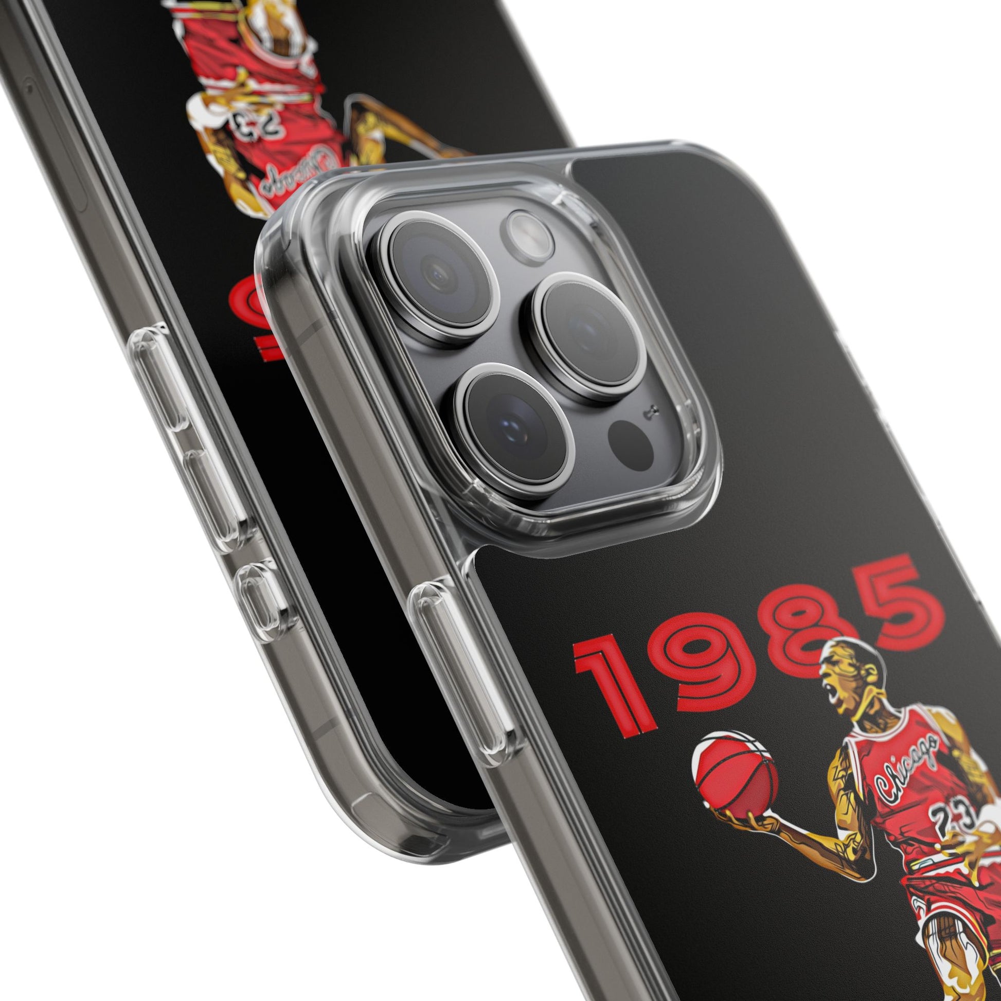 1985 Jordan Slam Dunk themed Basketball Inspired design Clear Phone Cases